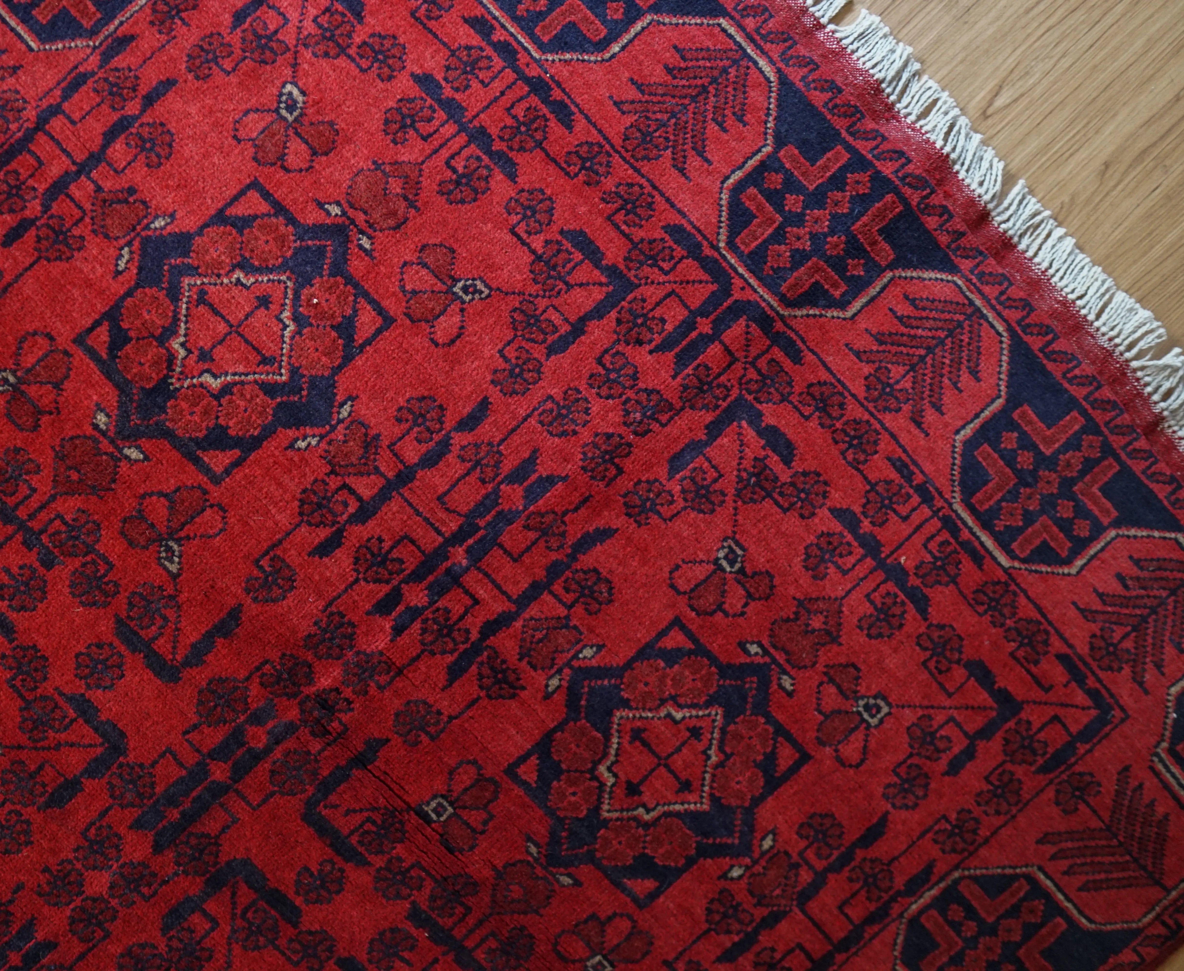 アフガニスタン手織り絨毯 カールモハメディ 195×121cm,伝統トライバル