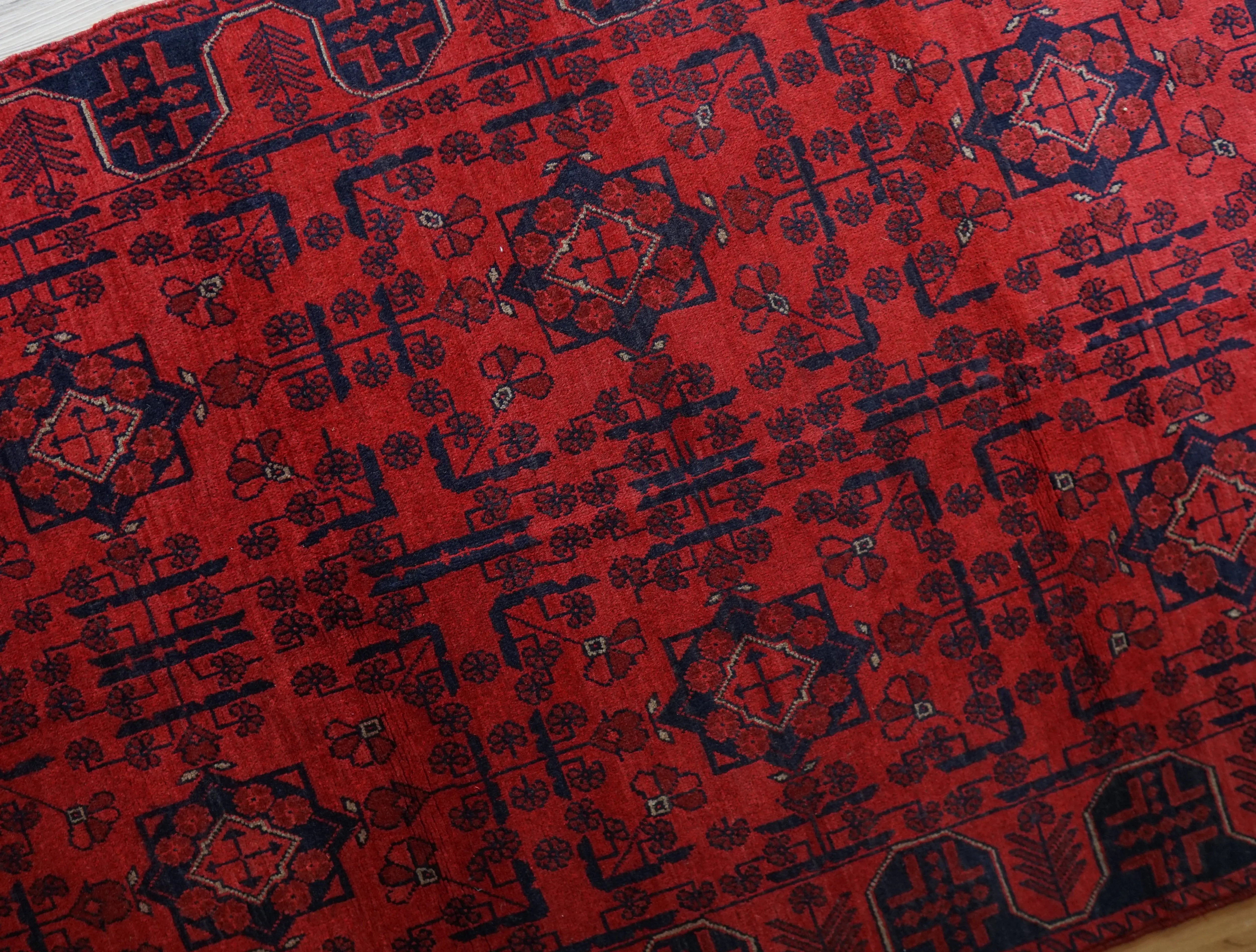 アフガニスタン手織り絨毯 カールモハメディ 195×121cm,伝統トライバル