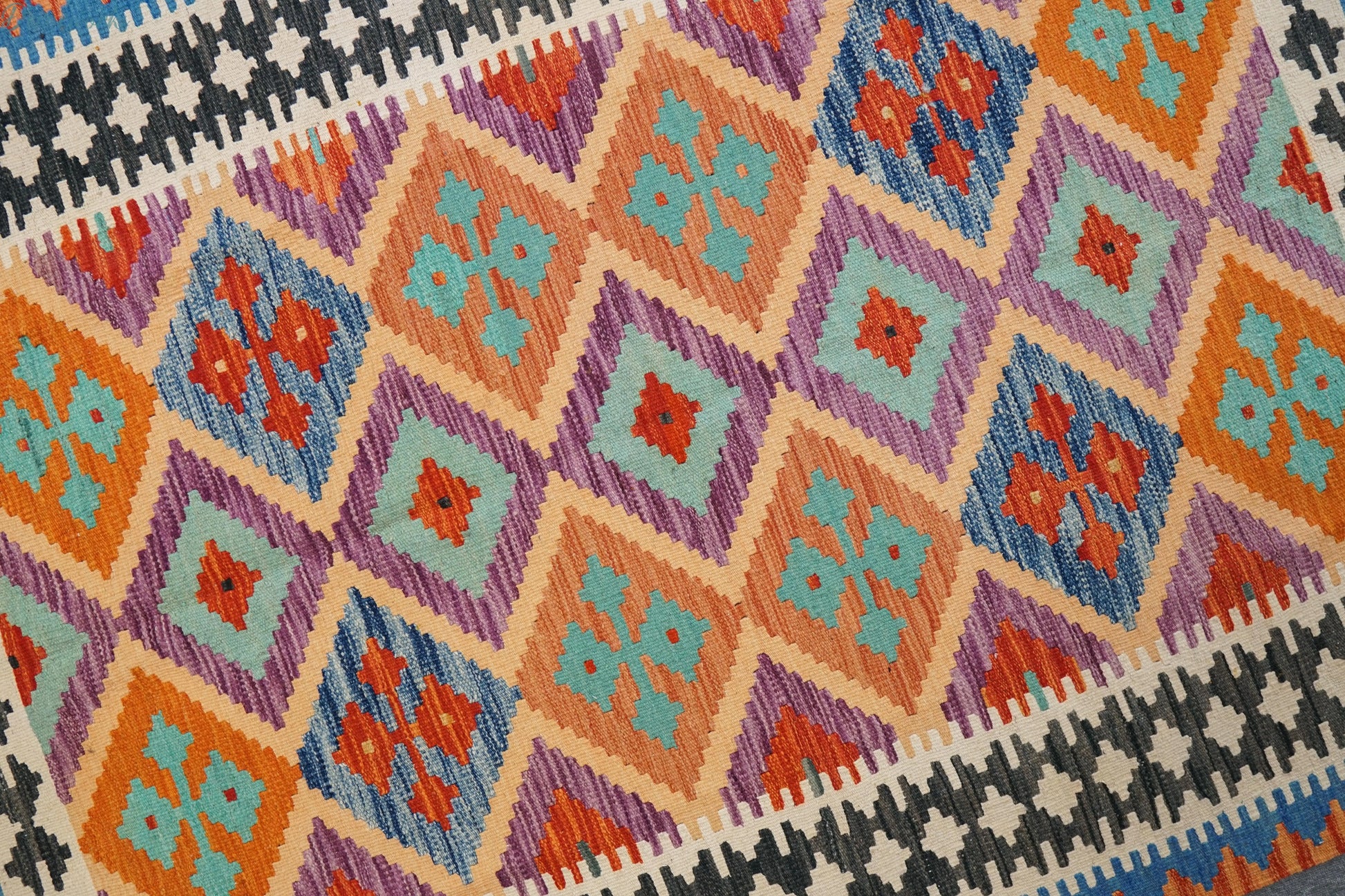 195×150cm  アフガニスタン手織りキリム - Decorworks