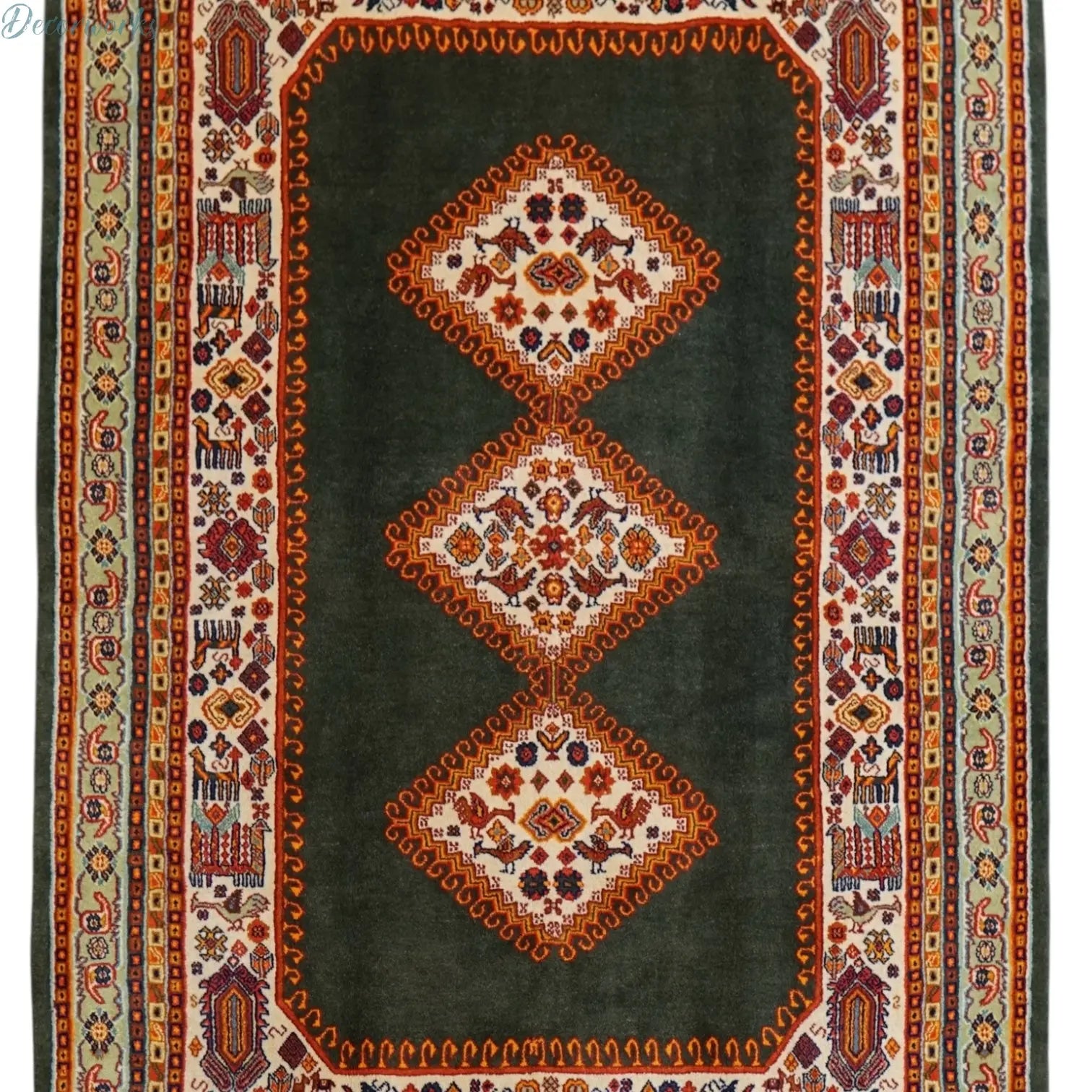 200×146cm  ペルシャ ガシュガイ 手織り絨毯 Decorworks