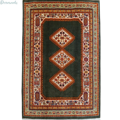 200×146cm  ペルシャ ガシュガイ 手織り絨毯 Decorworks