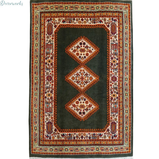 200×146cm  ペルシャ ガシュガイ 手織り絨毯 Decorworks