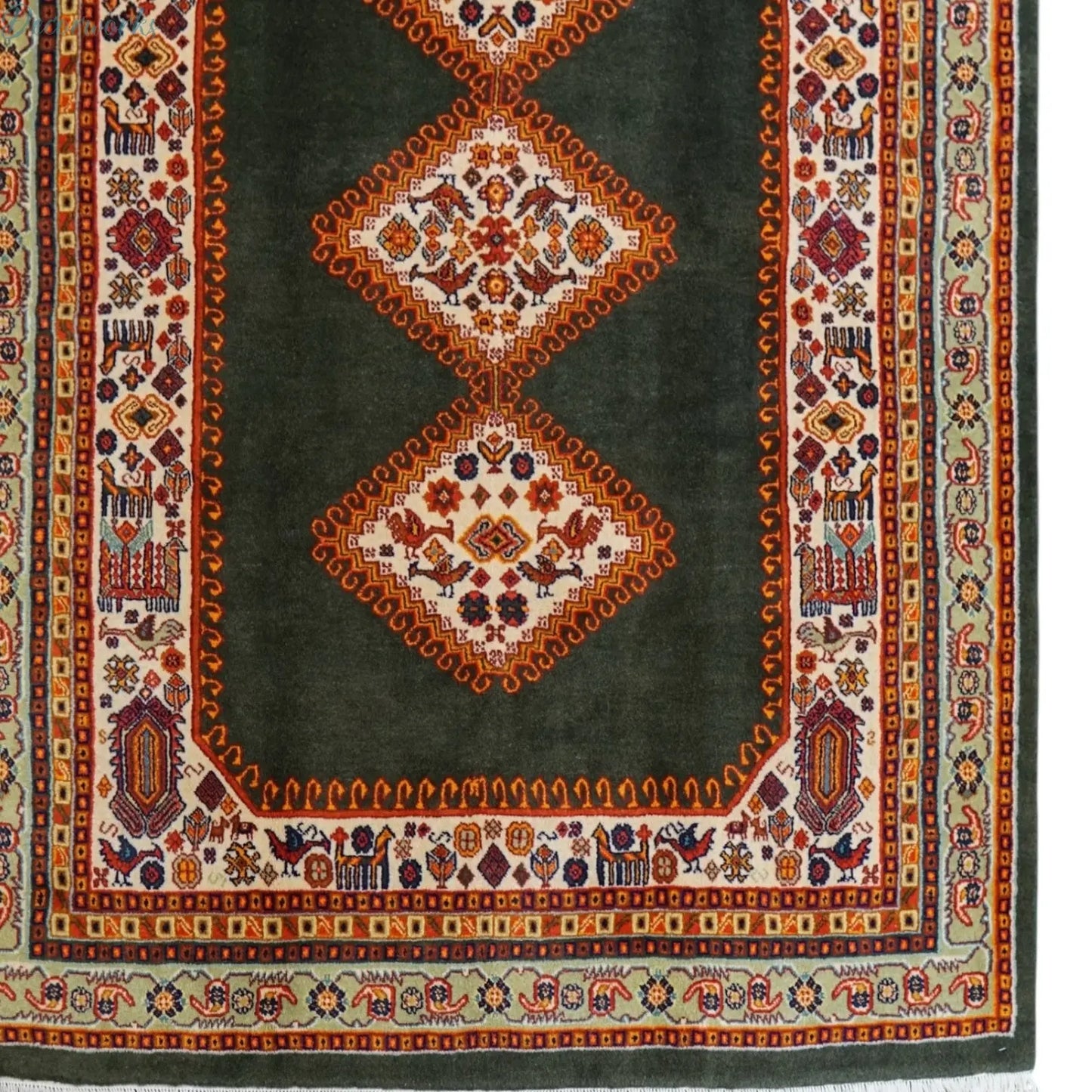 200×146cm  ペルシャ ガシュガイ 手織り絨毯 Decorworks