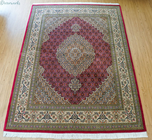204×151cm ペルシャ手織り絨毯 タブリーズ 50Raj Decorworks