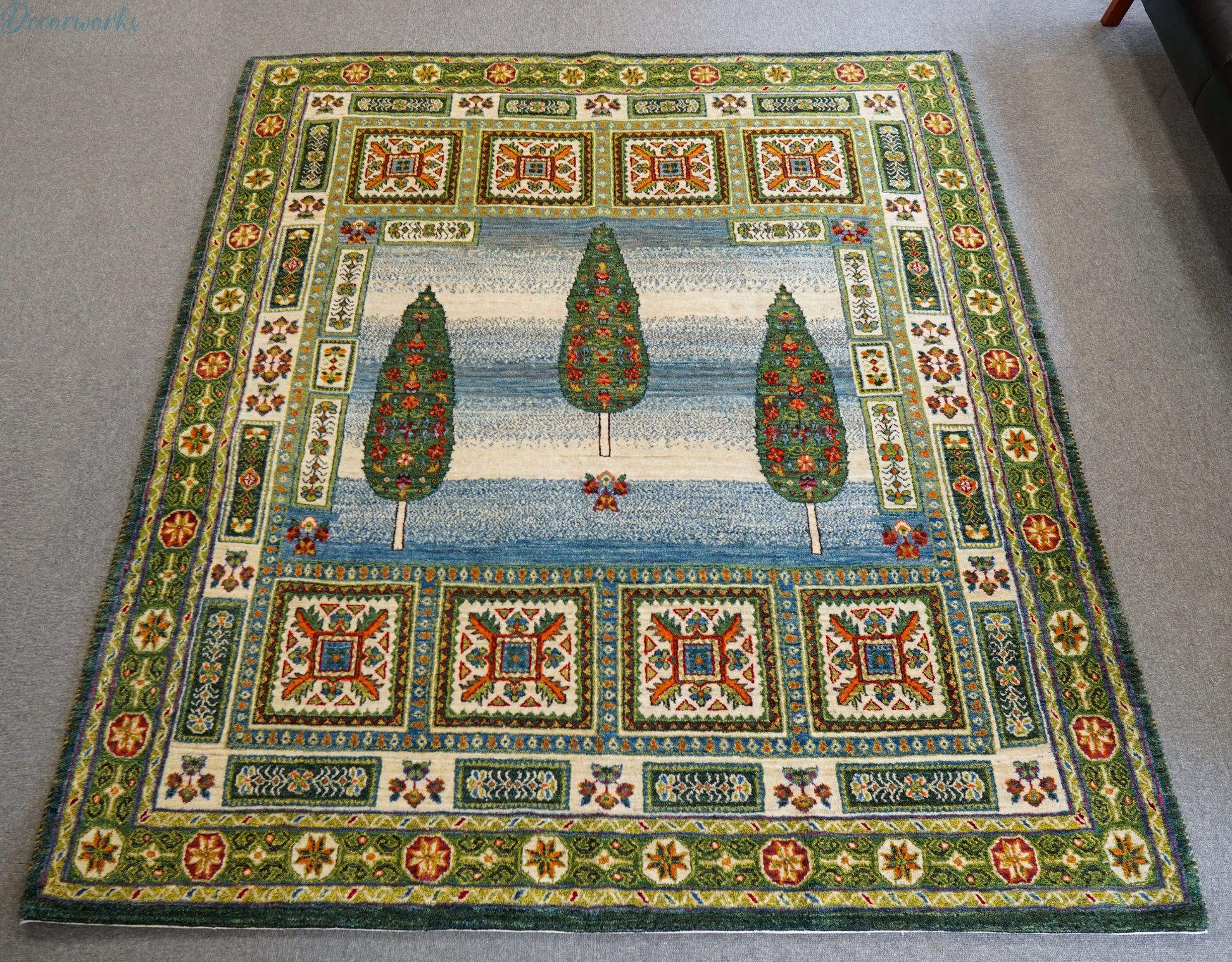 205×176cm ペルシャ手織りカシュクリギャッベ Decorworks