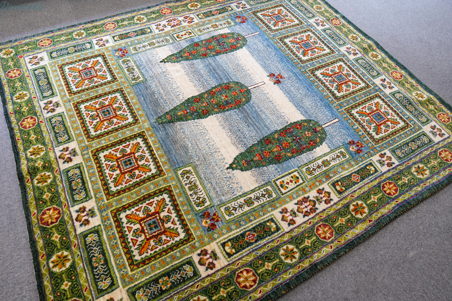 205×176cm ペルシャ手織りカシュクリギャッベ Decorworks