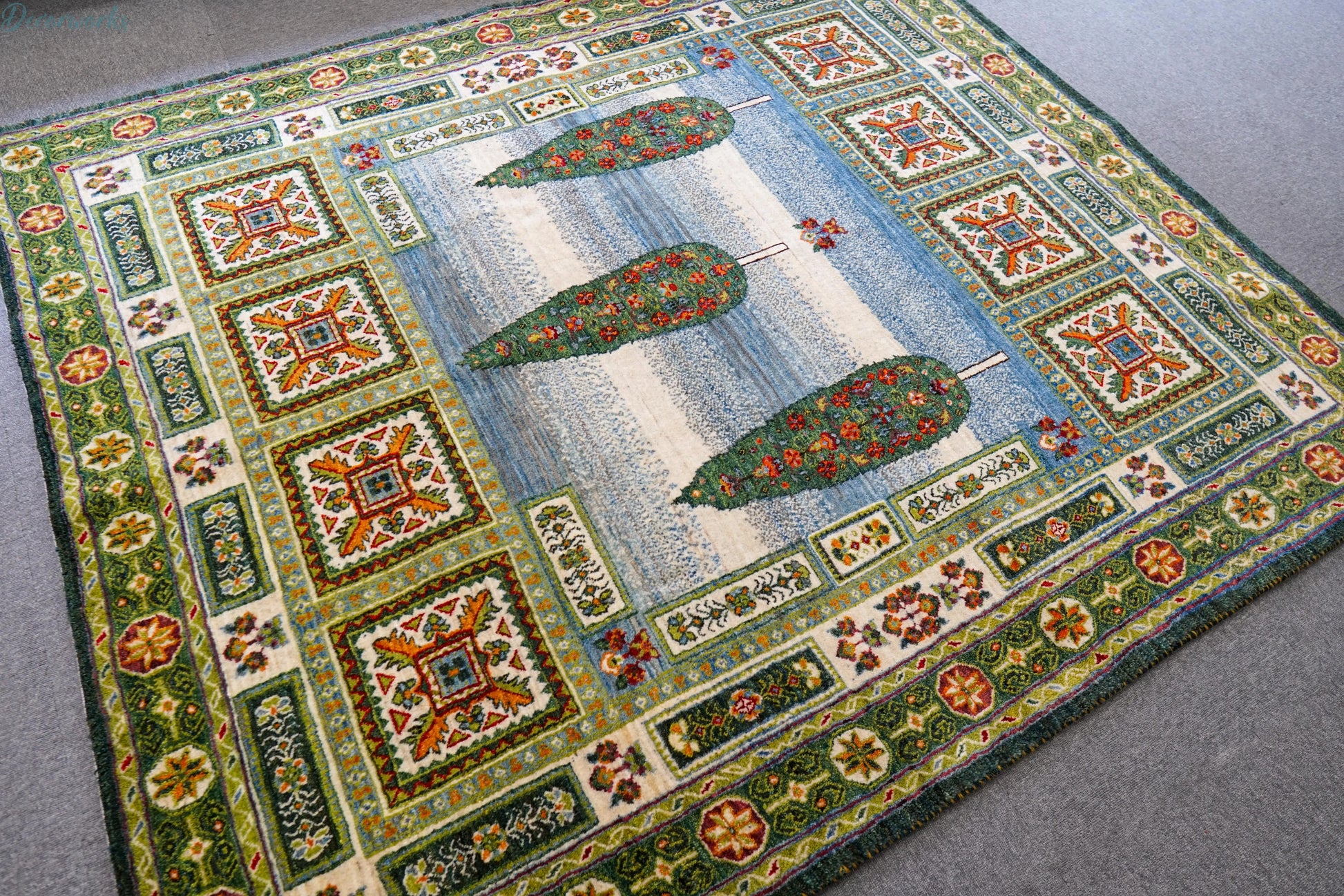 205×176cm ペルシャ手織りカシュクリギャッベ Decorworks