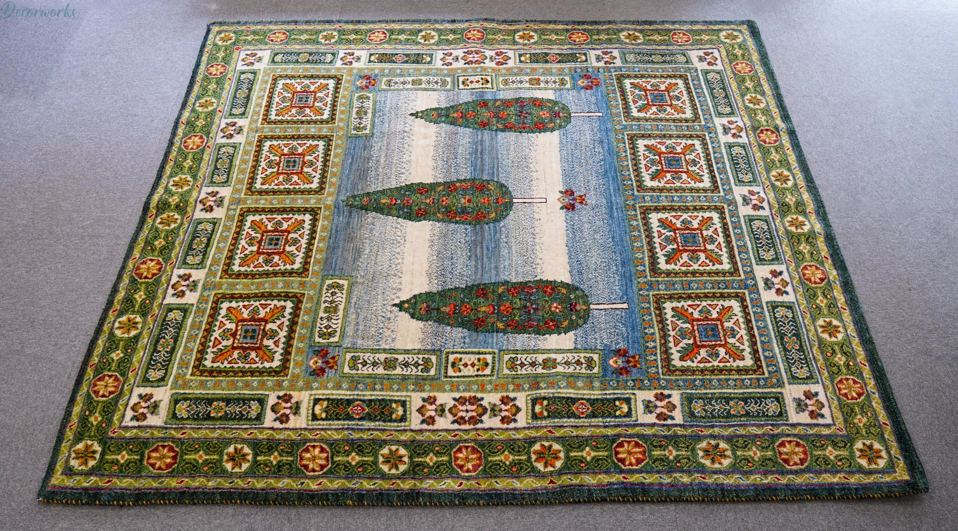 205×176cm ペルシャ手織りカシュクリギャッベ Decorworks