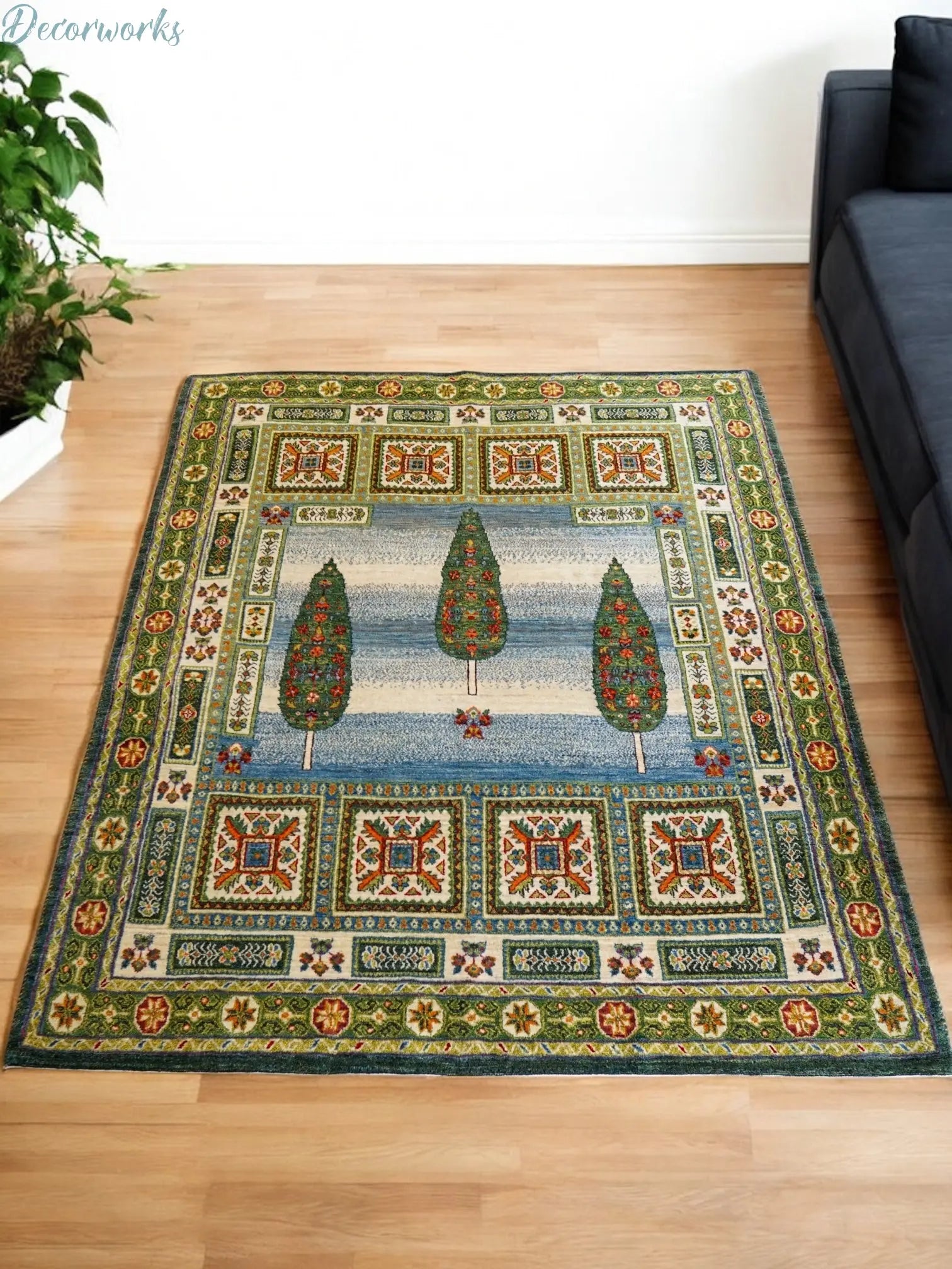205×176cm ペルシャ手織りカシュクリギャッベ Decorworks