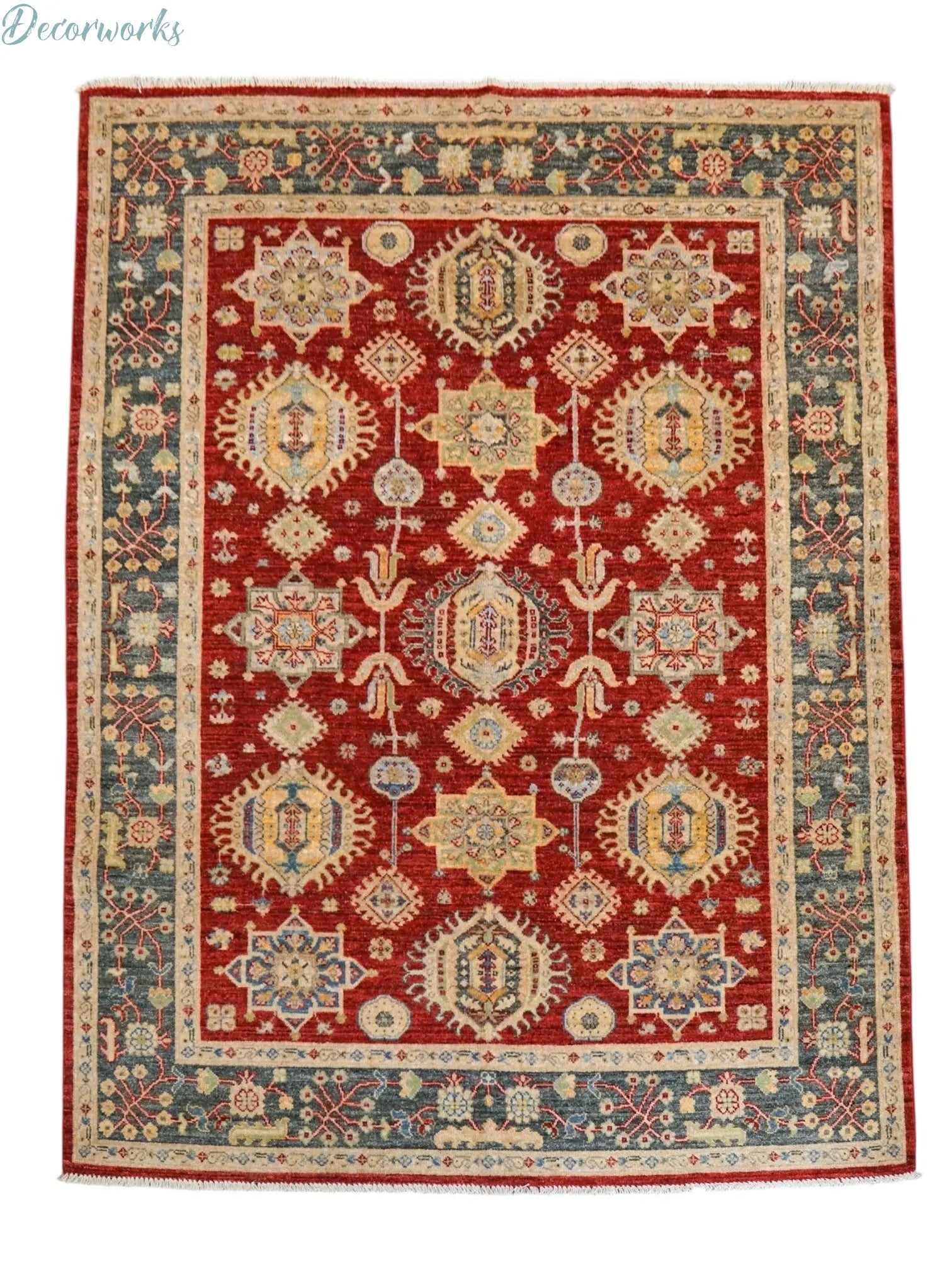206×171cｍ  アフガニスタンガズニーウール手織り絨毯 Decorworks
