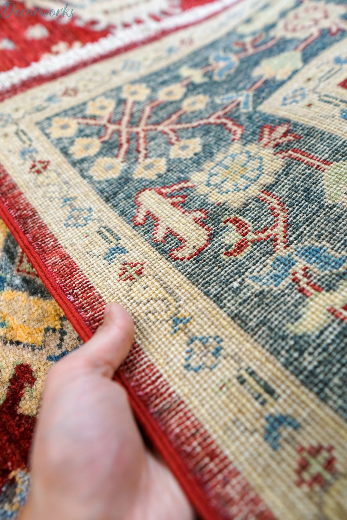 206×171cｍ  アフガニスタンガズニーウール手織り絨毯 Decorworks