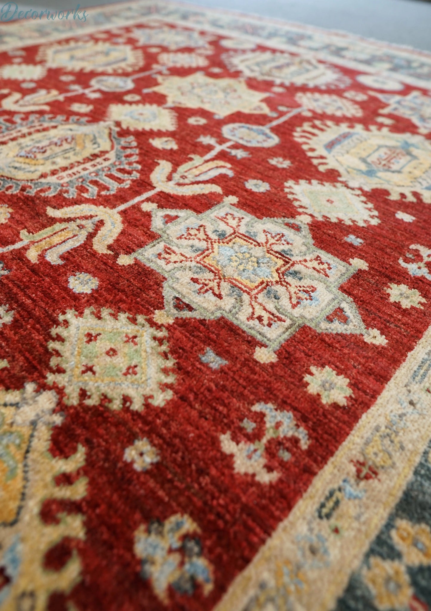 206×171cｍ  アフガニスタンガズニーウール手織り絨毯 Decorworks
