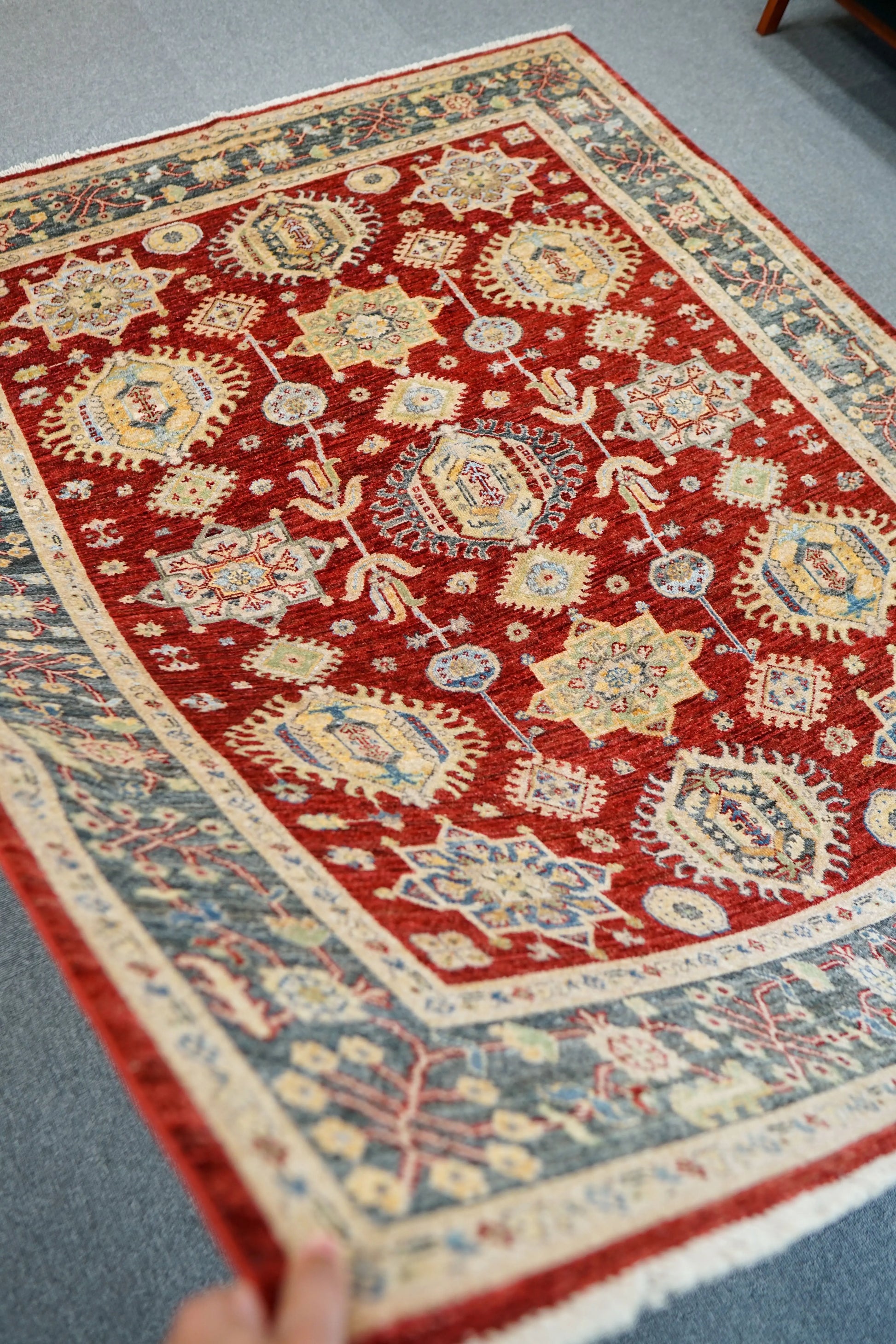 206×171cｍ  アフガニスタンガズニーウール手織り絨毯 Decorworks