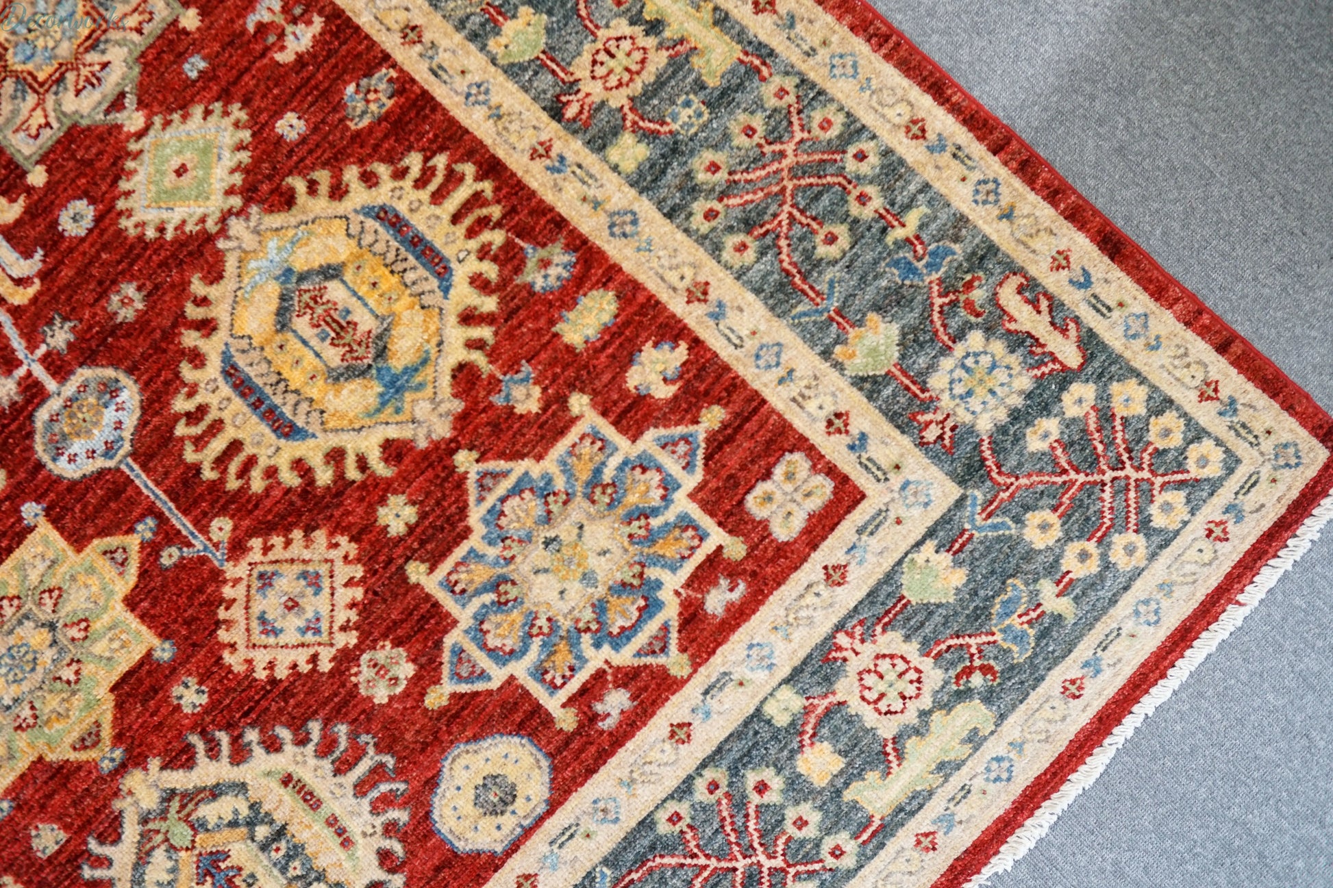 206×171cｍ  アフガニスタンガズニーウール手織り絨毯 Decorworks