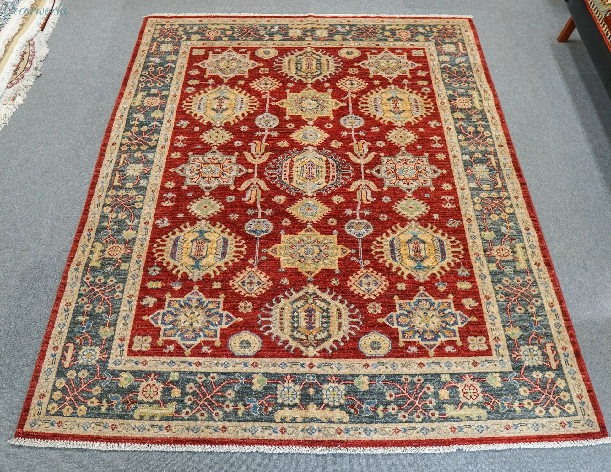 206×171cｍ  アフガニスタンガズニーウール手織り絨毯 Decorworks