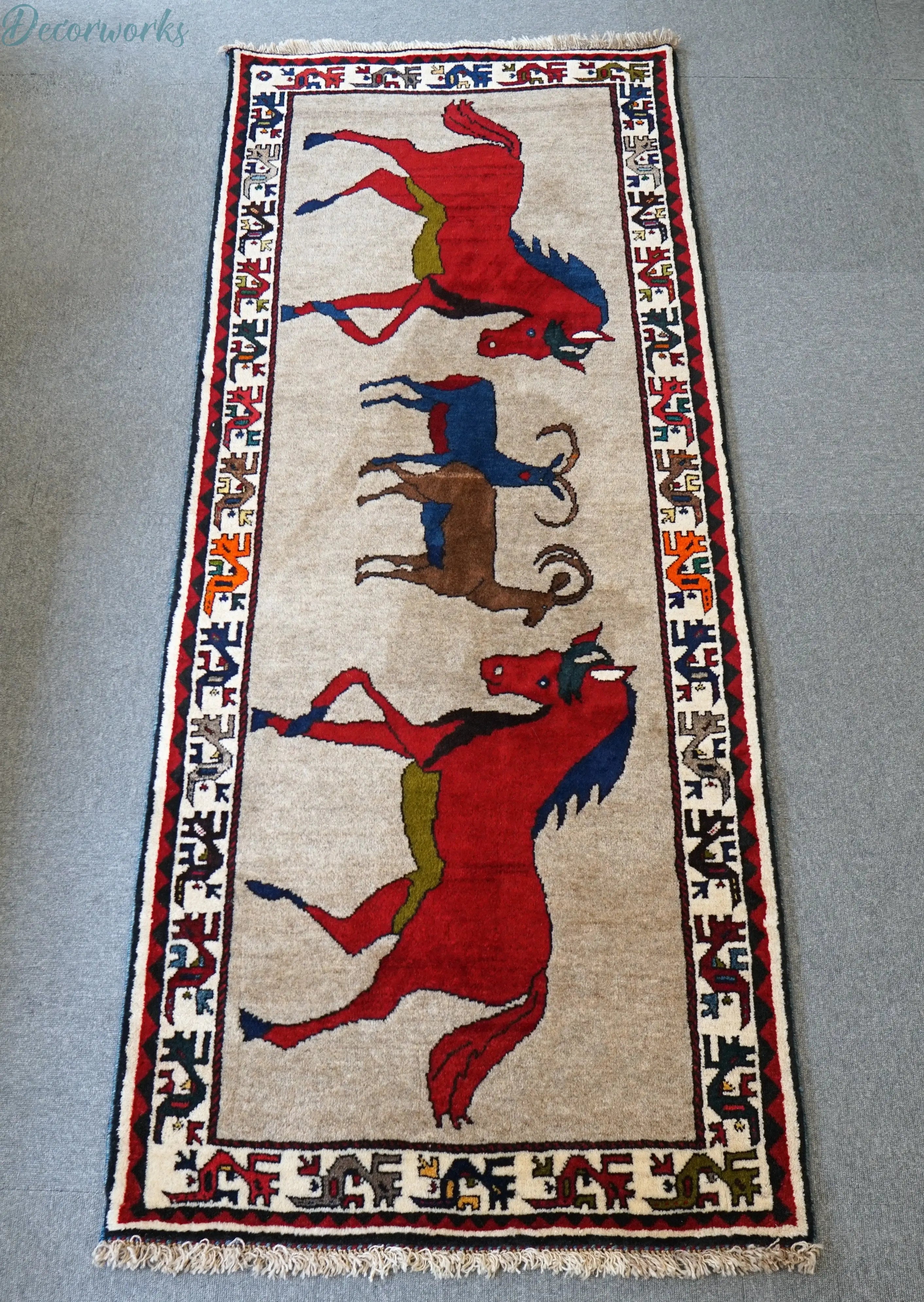 215x86cm 手織り ペルシャ絨毯 オルードカシュカイ族 - Decorworks