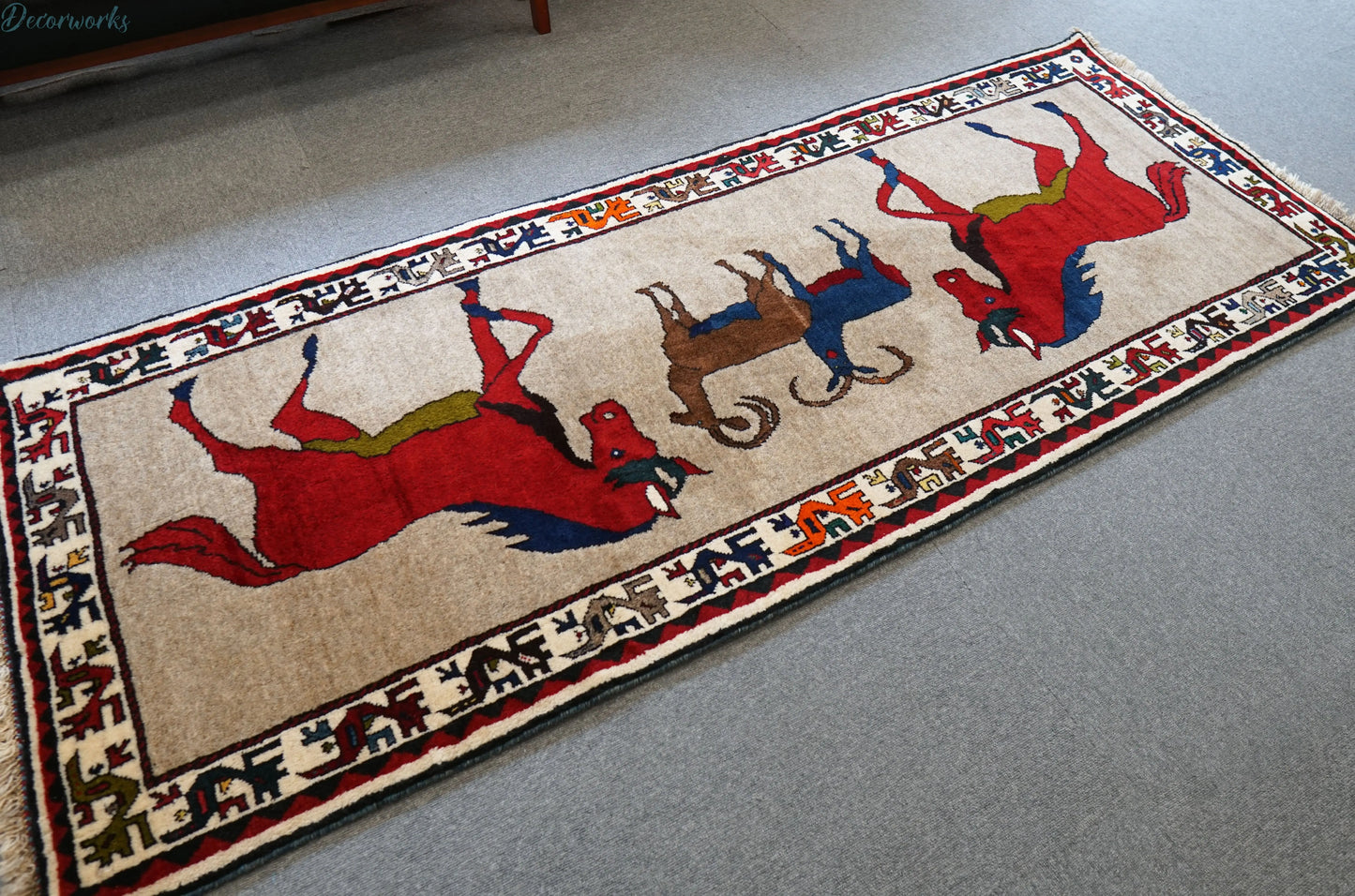 215x86cm 手織り ペルシャ絨毯　　オルードカシュカイ族 Decorworks