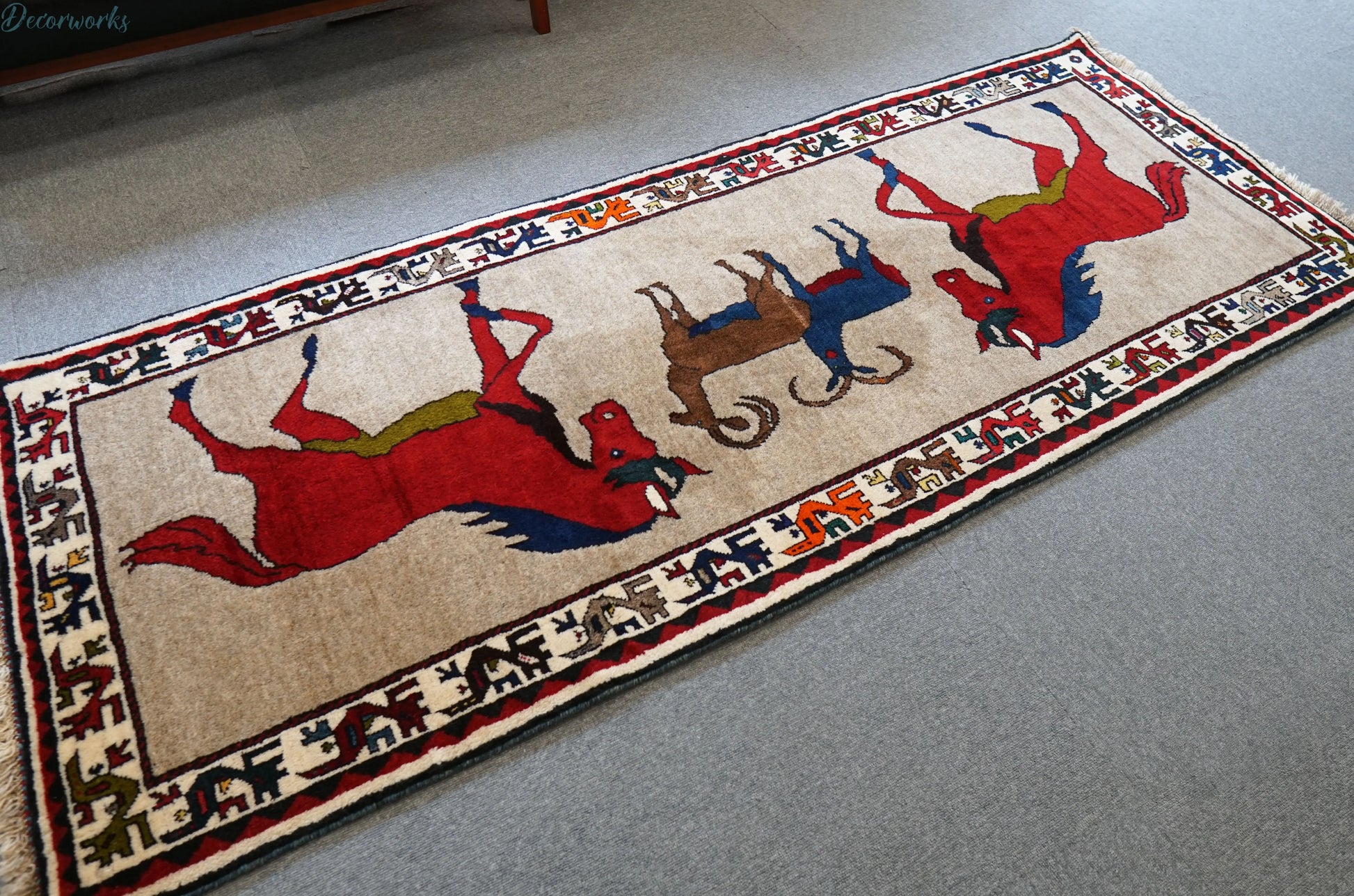 215x86cm 手織り ペルシャ絨毯　　オルードカシュカイ族 Decorworks