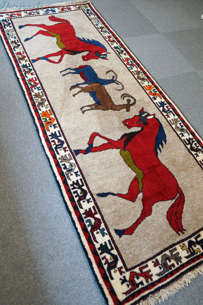 215x86cm 手織り ペルシャ絨毯　　オルードカシュカイ族 Decorworks