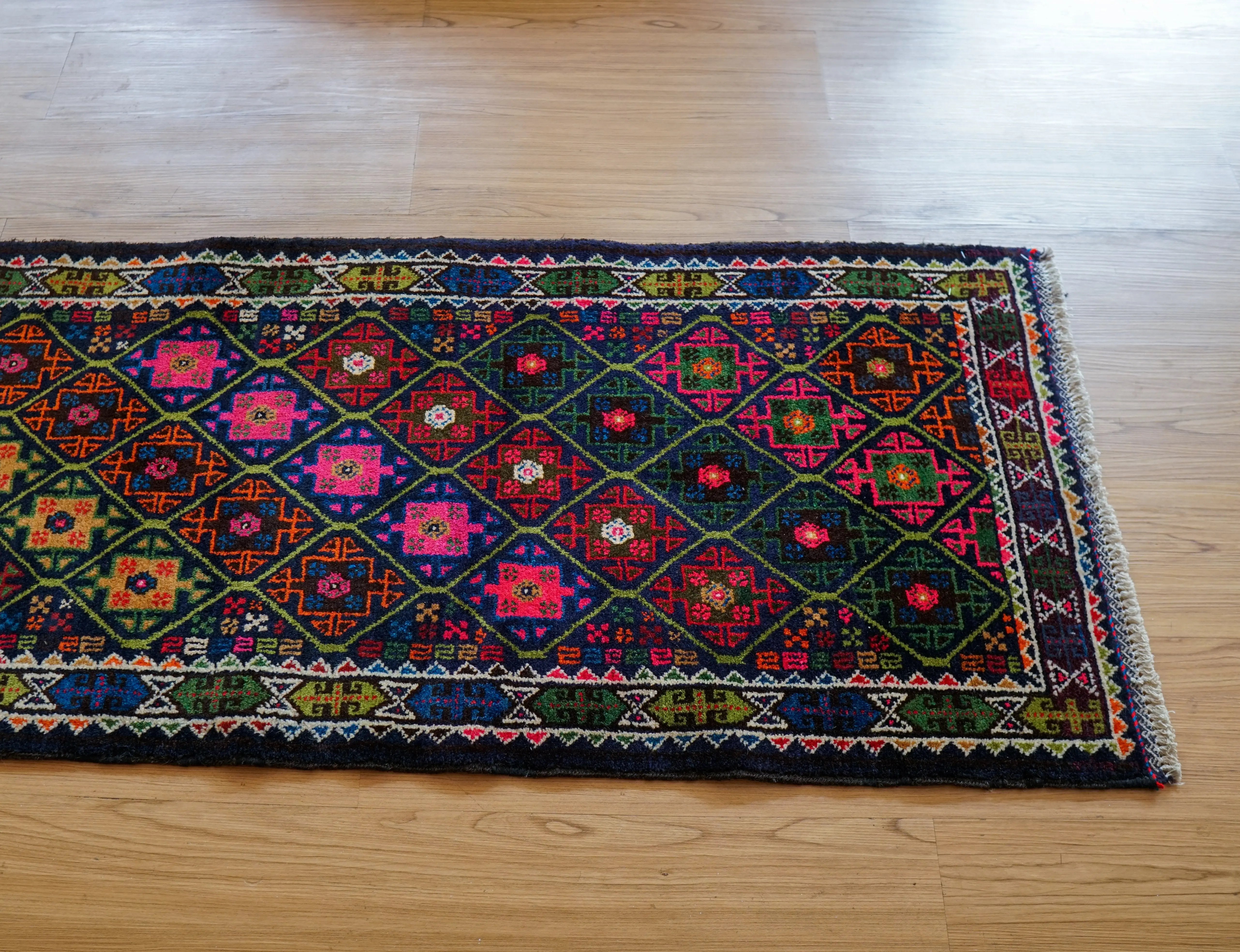 トライバルラグ アフガニスタン手織り絨毯 ランナー 231×55cm – Decorworks