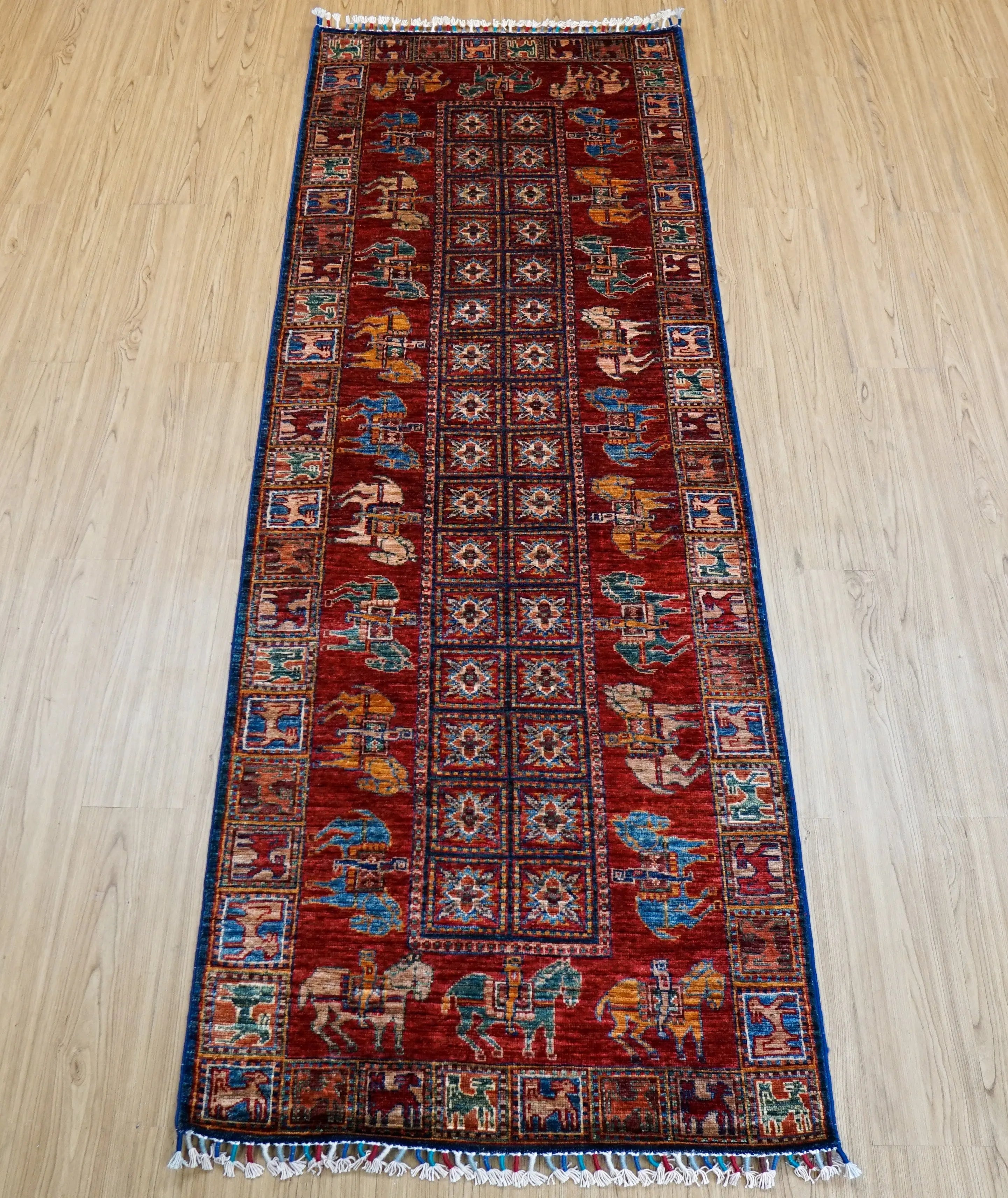 アフガニスタン 手織り ガズニーウール絨毯 トライバルラグ