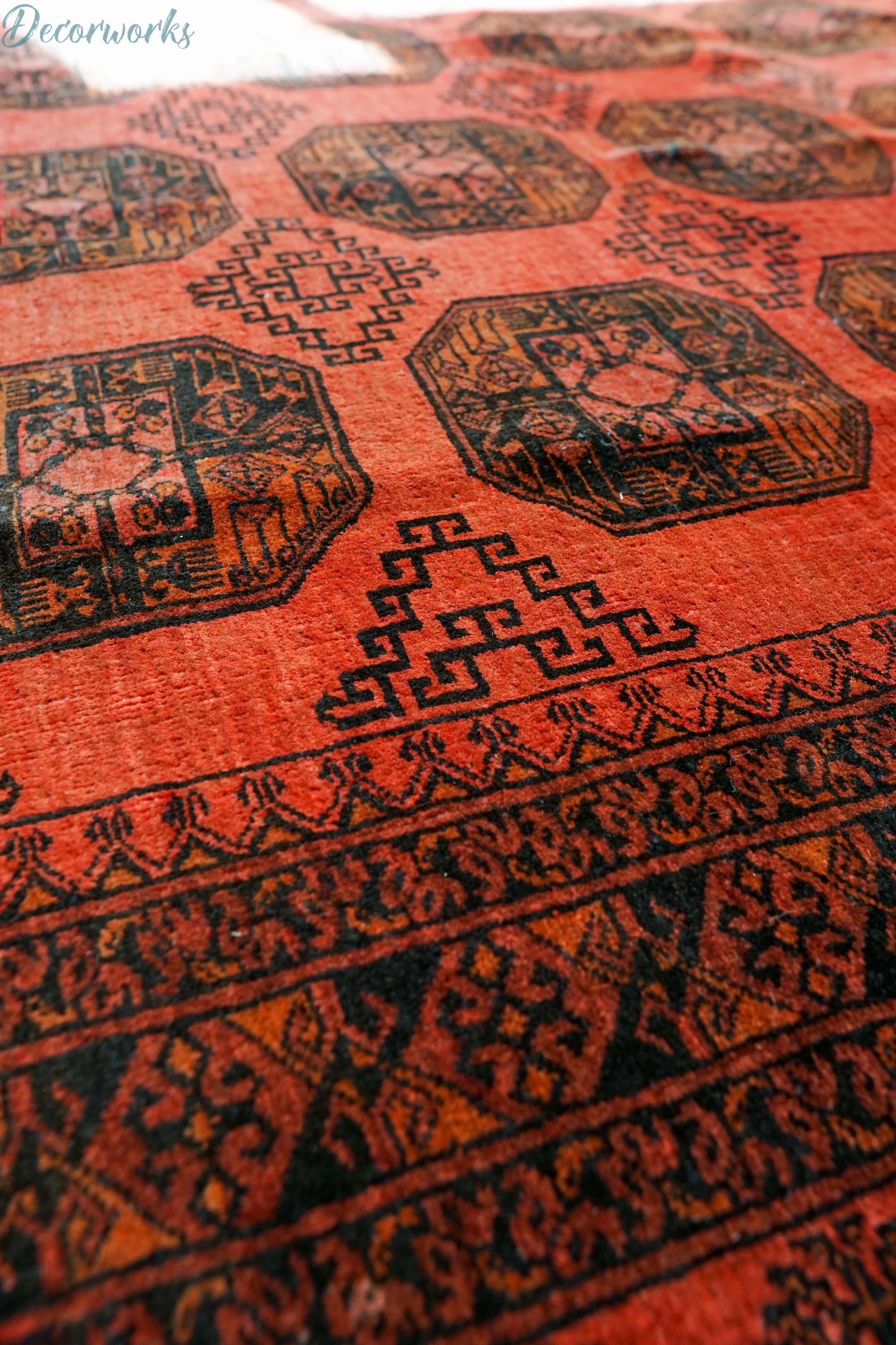 254×198cm　トルクメン ボハララグ トライバルラグ　ヴィンテージラグ　 Decorworks