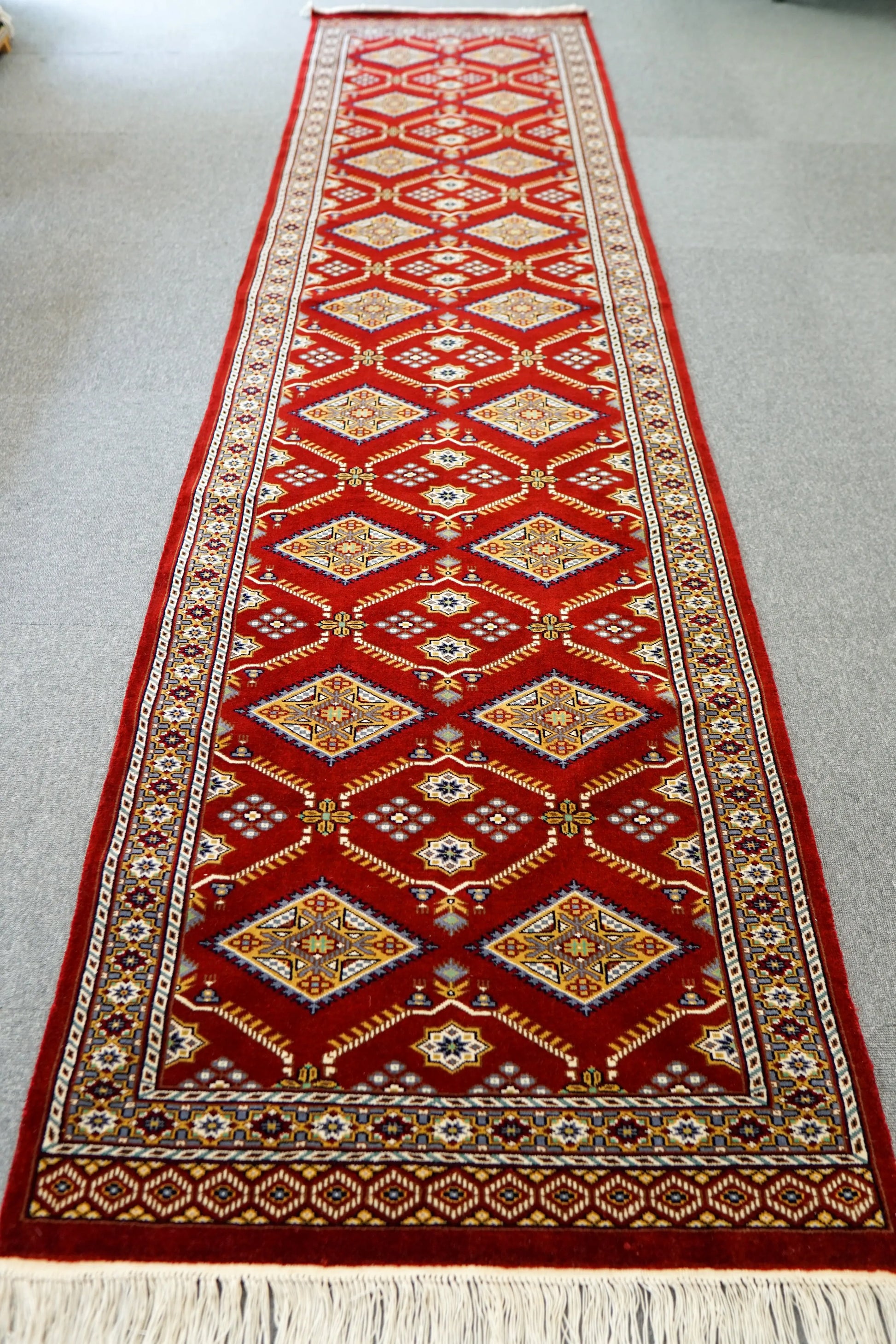 300×80cm  パキスタン手織り絨毯　ランナー Decorworks