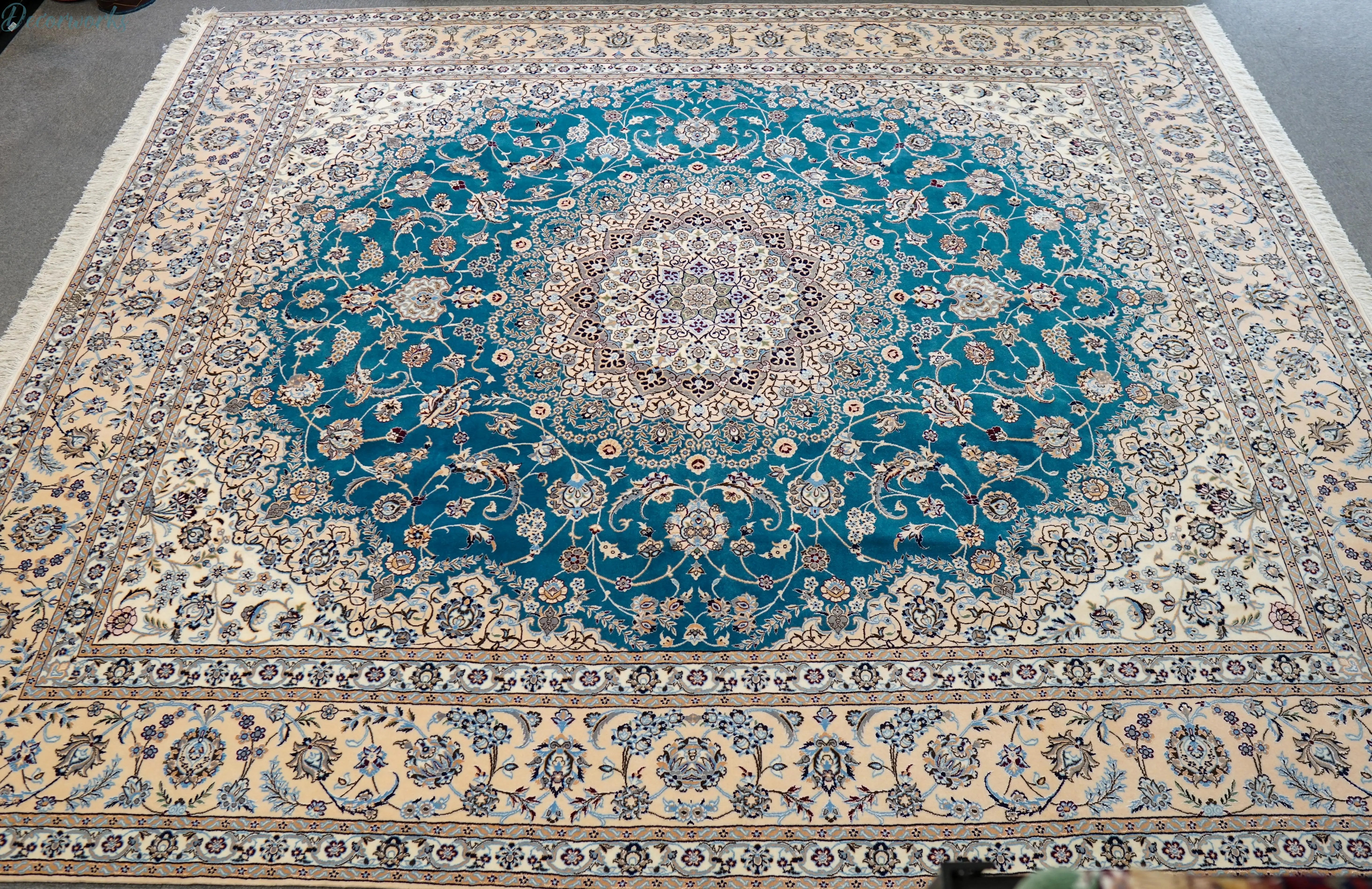 212x139cmパキスタン絨毯早い者勝ち❣️展示品❣️special sale❣️ ナイン産ペルシャ絨毯59x88cm 玄関マットサイズウール＆シルク