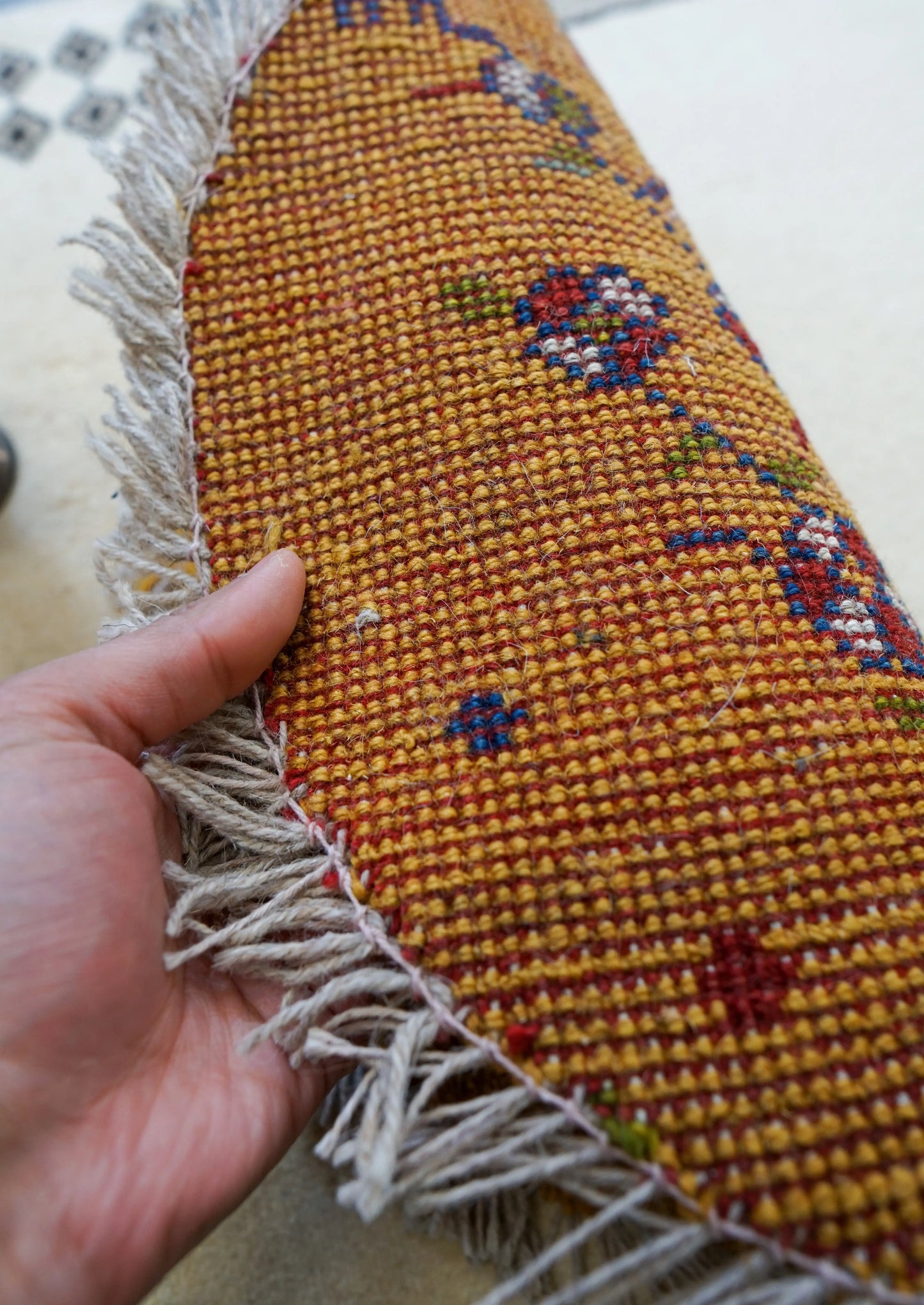 40×40cm  ペルシャ絨毯 手織りギャッベアマレ族ギャベ Decorworks