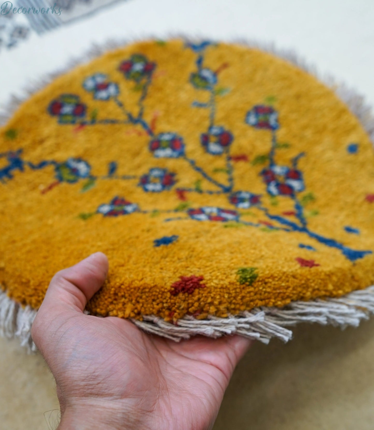 40×40cm  ペルシャ絨毯 手織りギャッベアマレ族ギャベ Decorworks