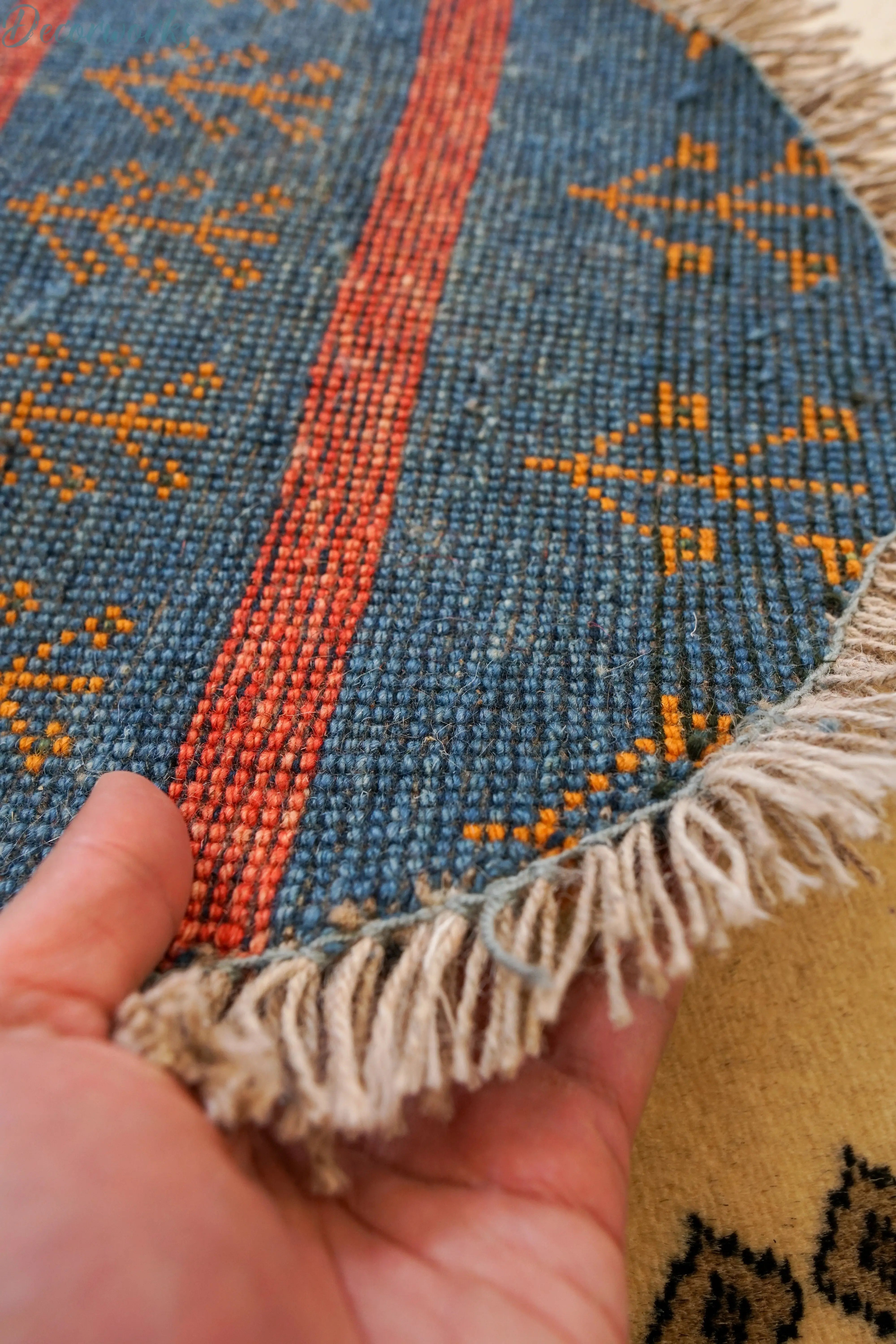 40×40cm ペルシャ絨毯 手織りギャッベ アマレ族 ギャベ 40×40cm