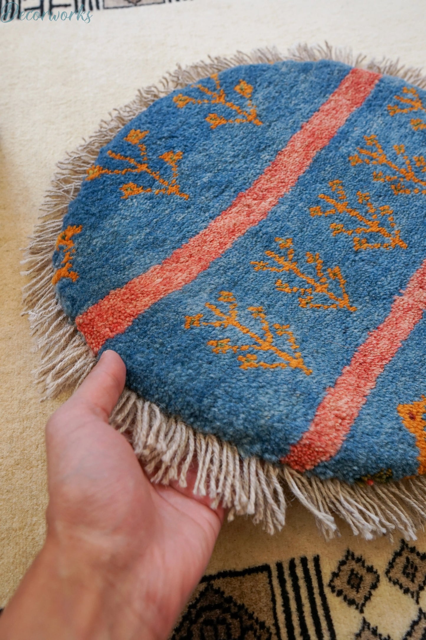 40×40cm ペルシャ絨毯 手織りギャッベ アマレ族 ギャベ Decorworks