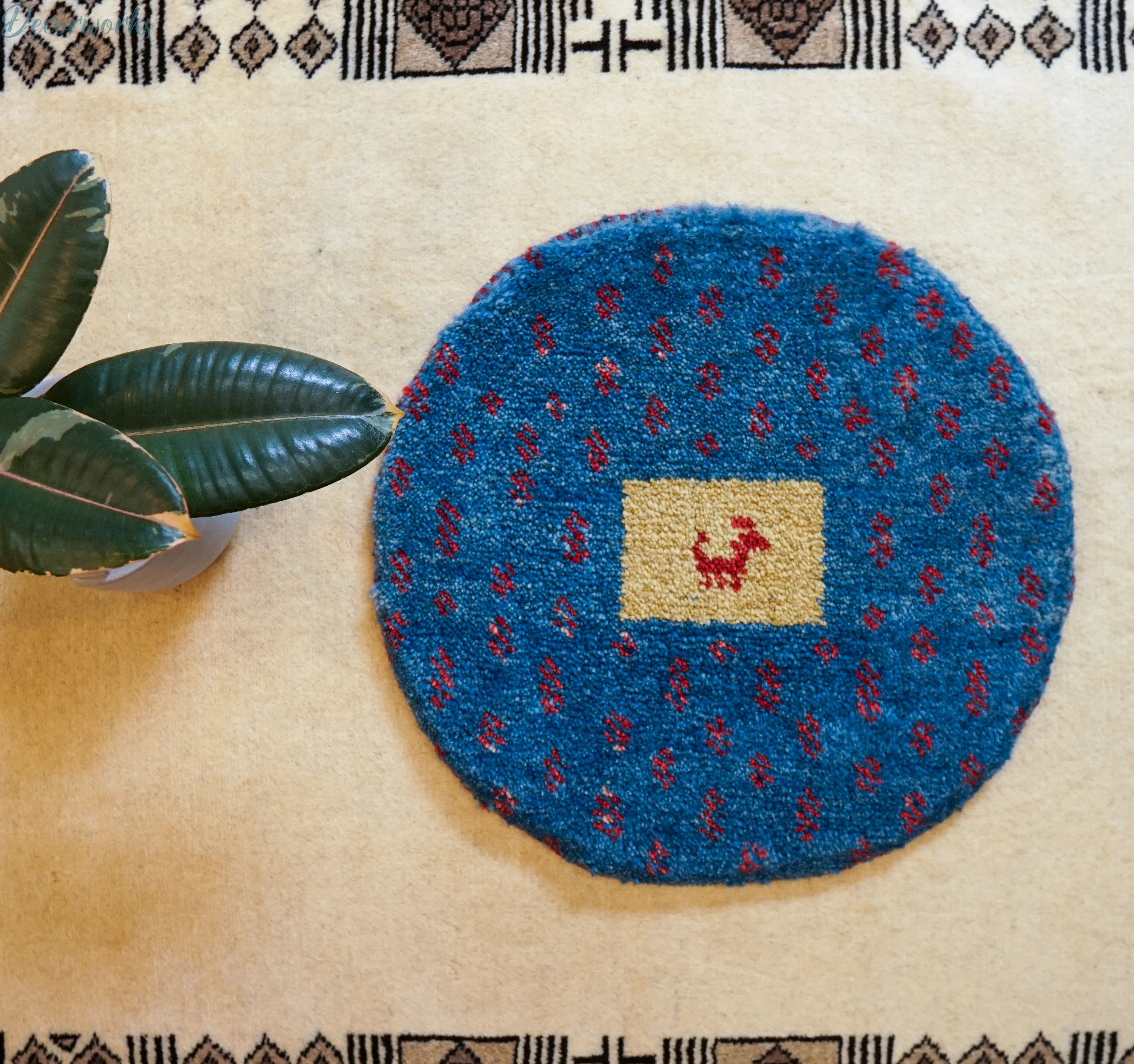 40×40cm ペルシャ絨毯 手織りギャッベ アマレ族 ギャベ - Decorworks