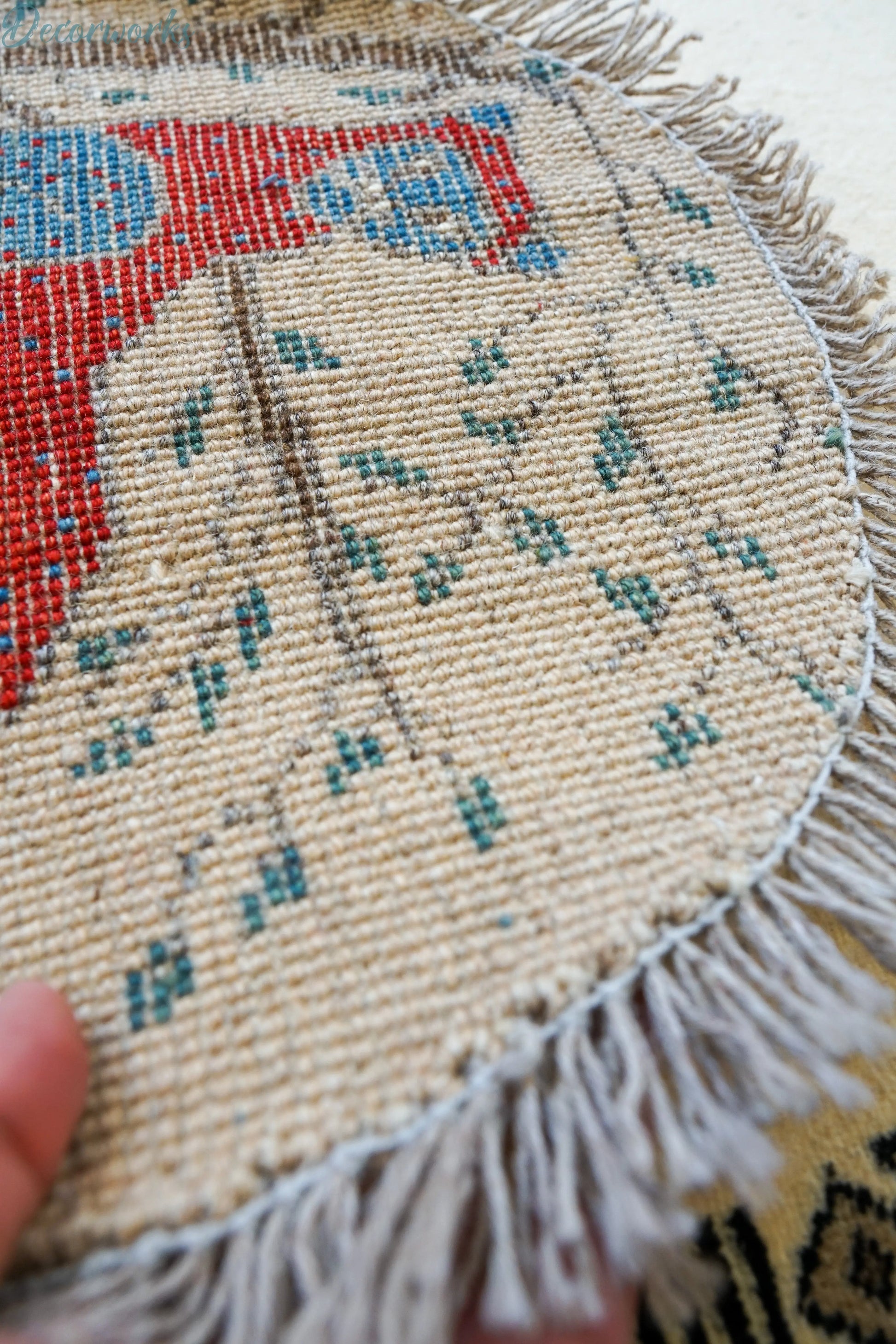 40×40cm　ペルシャ絨毯 手織りギャッベ アマレ族ギャッベ ギャベ Decorworks