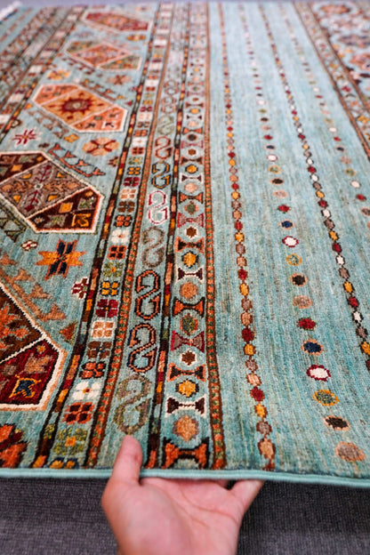  アフガニスタン ガズニーウール 手織り絨毯 210×153cｍ khurjeen rug