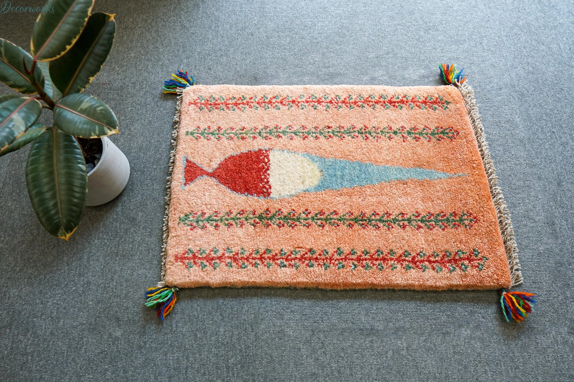60×40cm ペルシャ絨毯 手織りギャッベ Decorworks