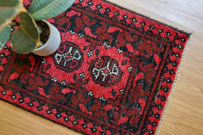 67×52cm トルクメン ボハララグ 手織り絨毯 トライバルラグ ヴィンテージ Decorworks