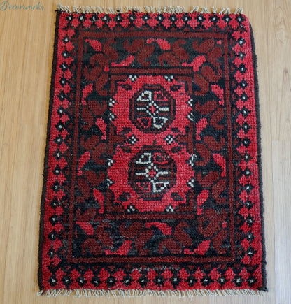 67×52cm トルクメン ボハララグ 手織り絨毯 トライバルラグ ヴィンテージ Decorworks