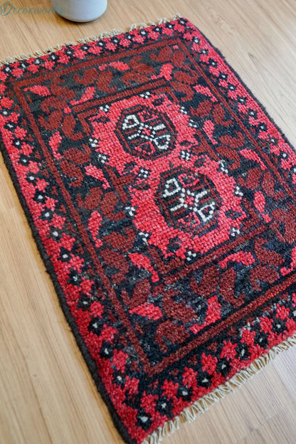 67×52cm トルクメン ボハララグ 手織り絨毯 トライバルラグ ヴィンテージ Decorworks
