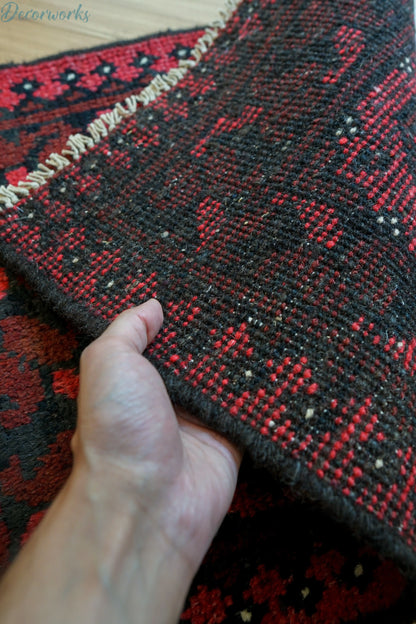67×52cm トルクメン ボハララグ 手織り絨毯 トライバルラグ ヴィンテージ Decorworks