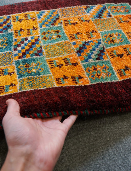 75×52cm ペルシャ絨毯 手織りギャッベ アマレ族 ギャベ Decorworks