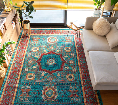  アフガニスタン手織り絨毯  ウールラグ 247×176cm ガズニーウール オリエンタルラグ fine quality