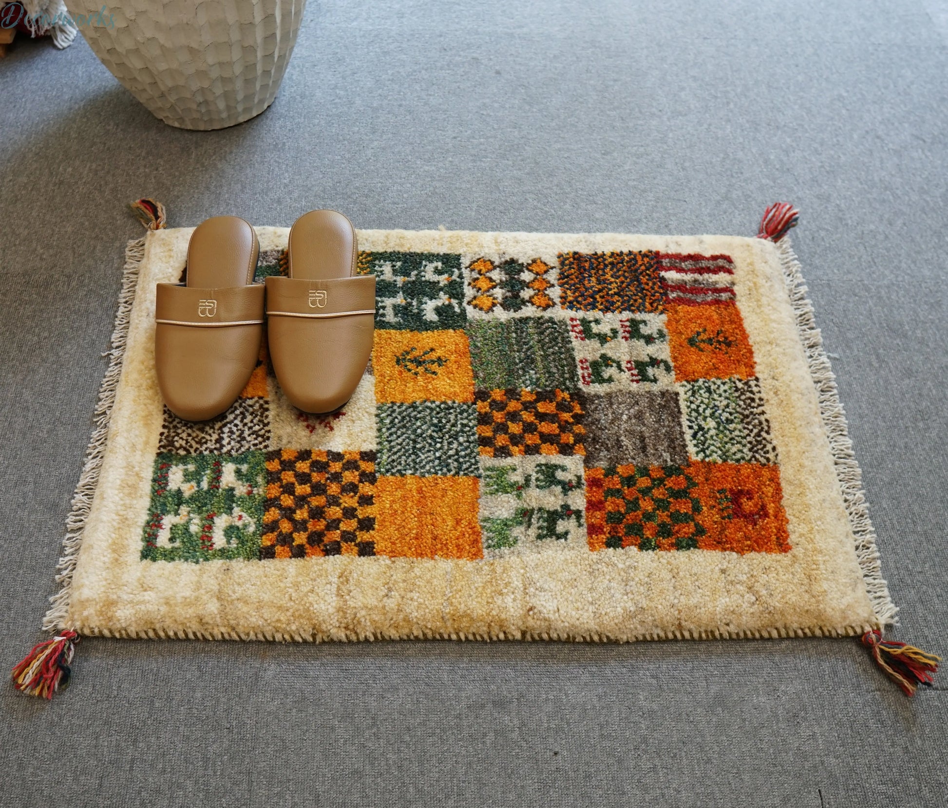 80×52cm ペルシャ絨毯 ギャッベ ギャベ 玄関マット Decorworks