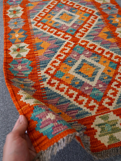 83×58cm アフガニスタン手織りキリム 手織り絨毯 Decorworks