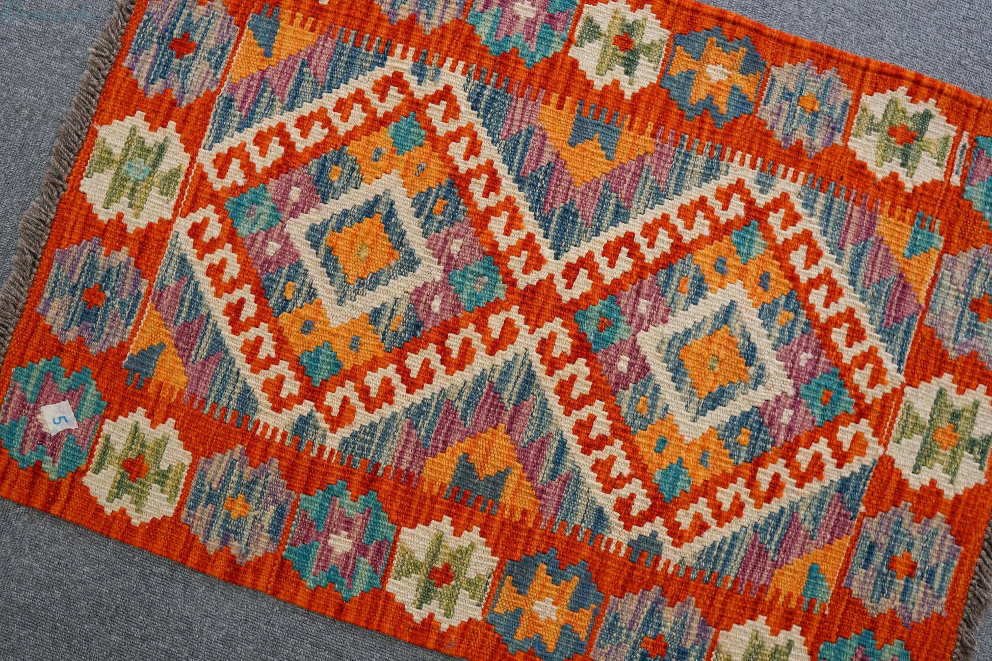 83×58cm アフガニスタン手織りキリム 手織り絨毯 Decorworks
