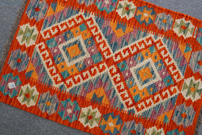 83×58cm アフガニスタン手織りキリム 手織り絨毯 Decorworks