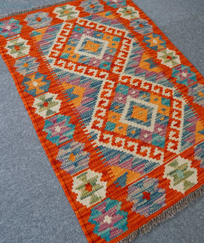 83×58cm アフガニスタン手織りキリム 手織り絨毯 Decorworks