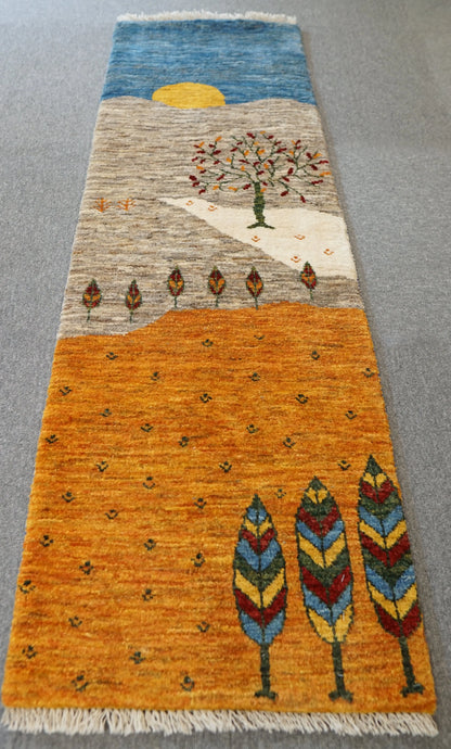 148×49cm【ペルシャ手織りカシュクリギャッベ] リズ バフト ギャッベ 手織り絨毯 Decorworks