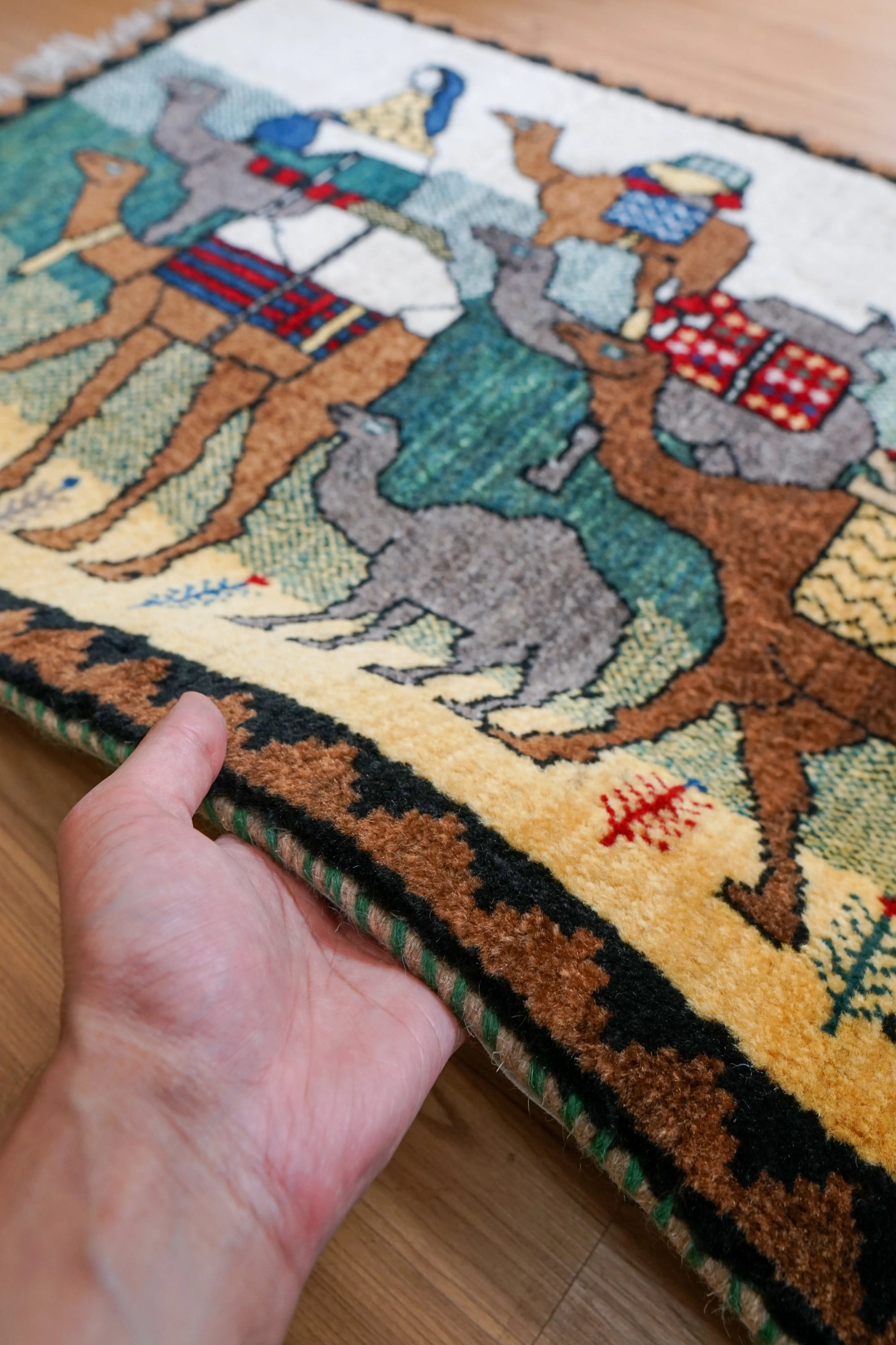 ギャッベ90×60cm ペルシャ手織り カシュクリ ギャッベ - Decorworks