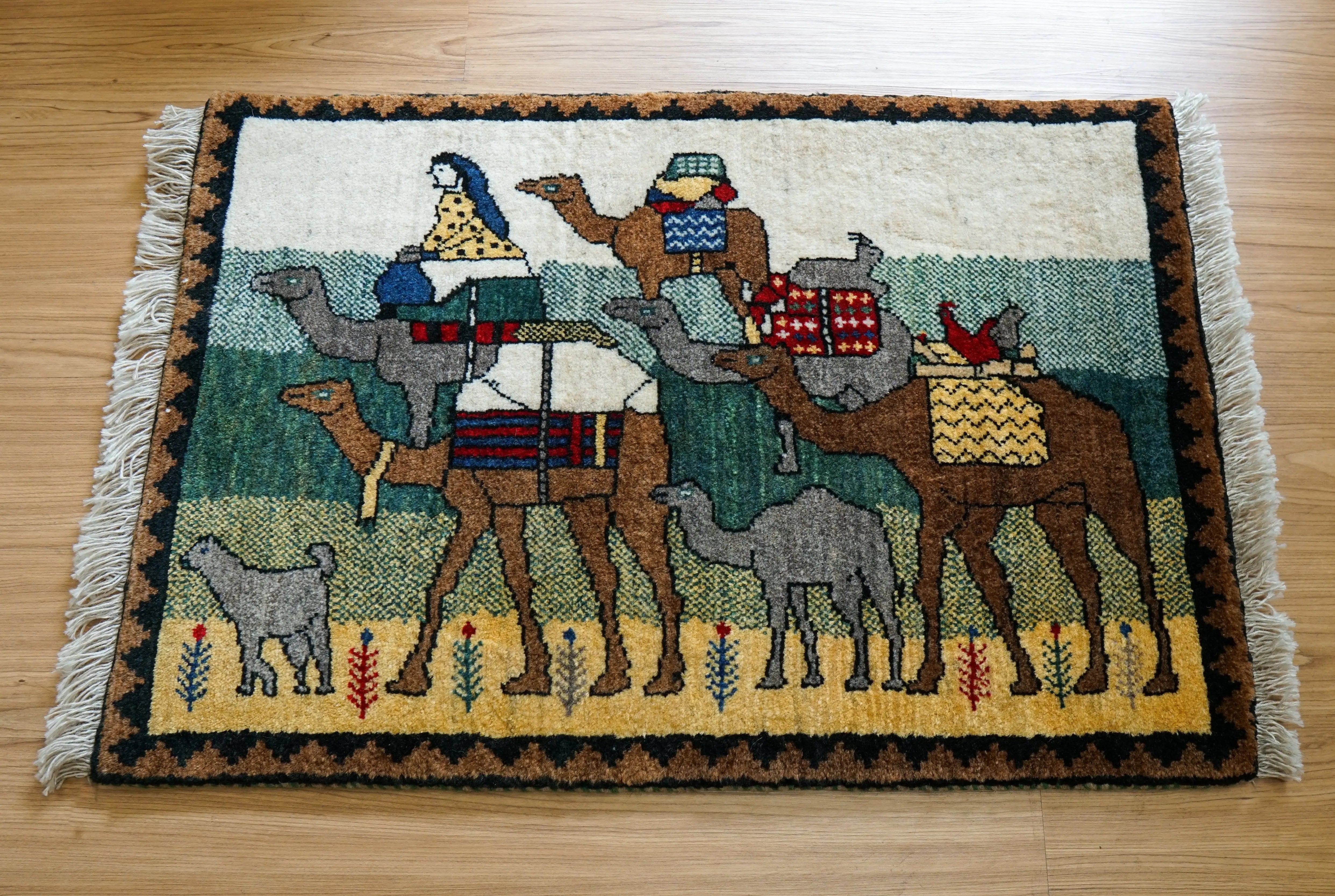 ギャッベ90×60cm ペルシャ手織り カシュクリ ギャッベ - Decorworks